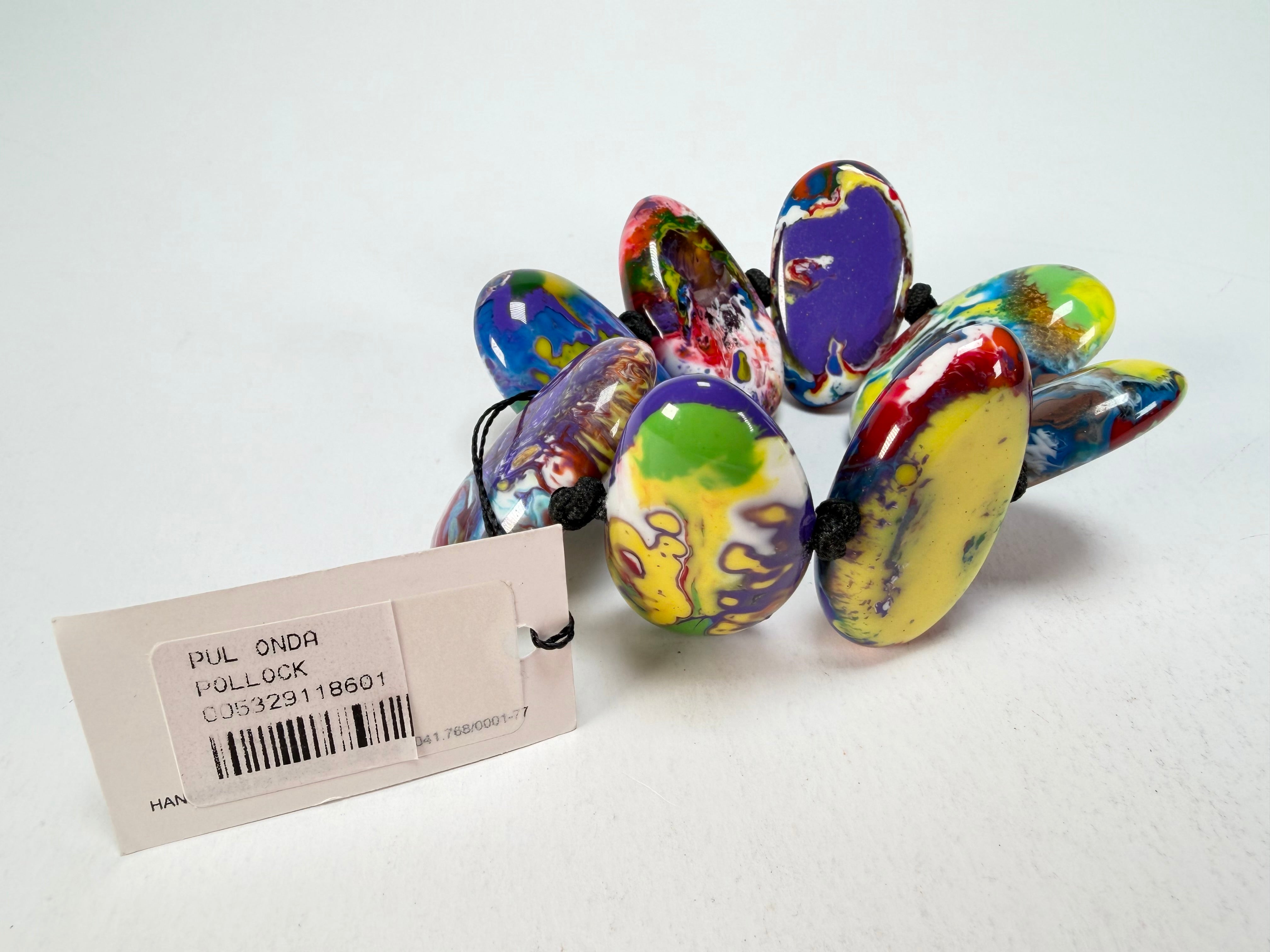 Sobral - Multi-Colour "Onda" Pollock Elasticated Resin Bracelet ( 005329 )