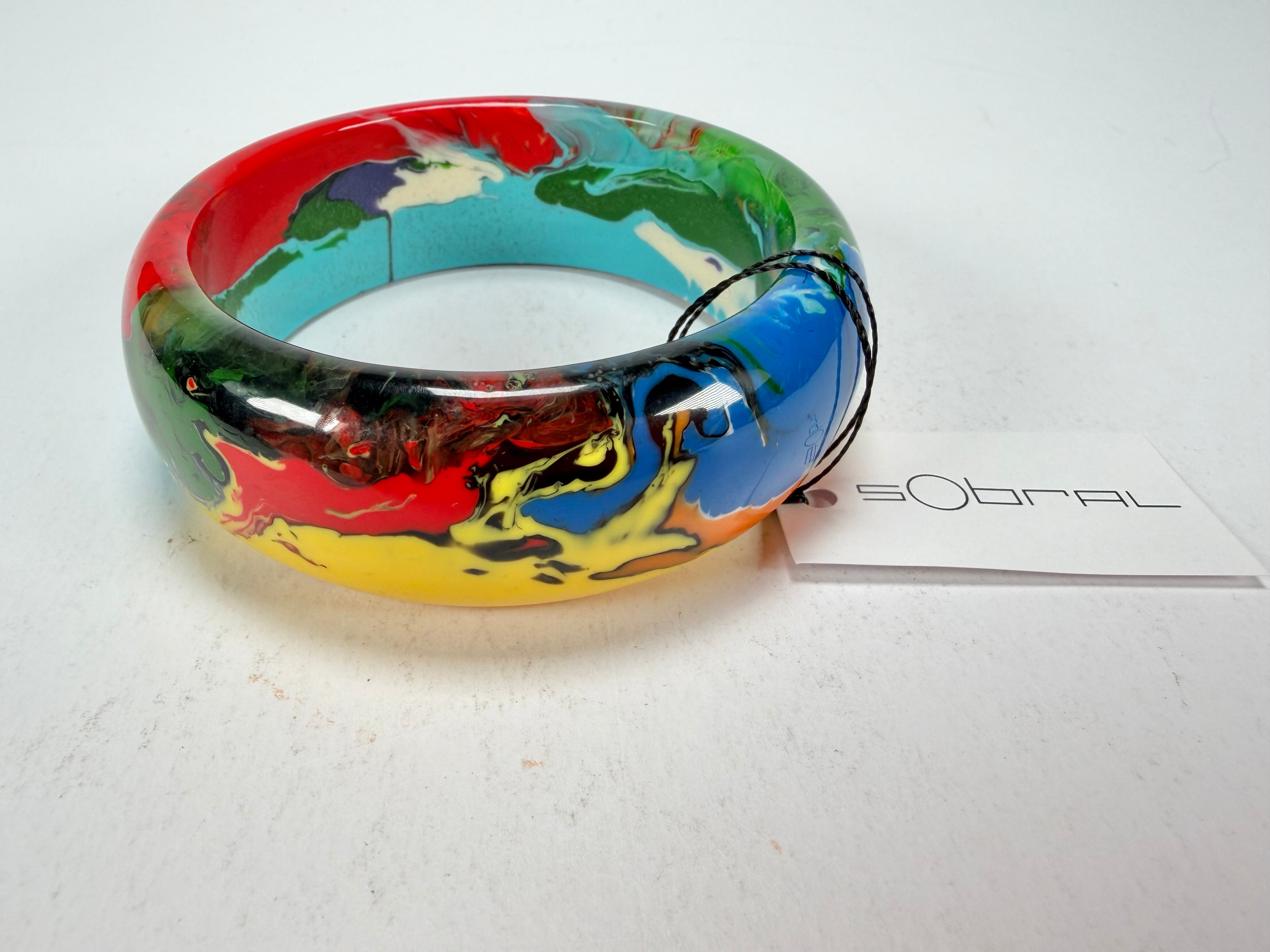 Sobral - Multi-Colour "PB24" Solid Resin Bangle ( 003813 )