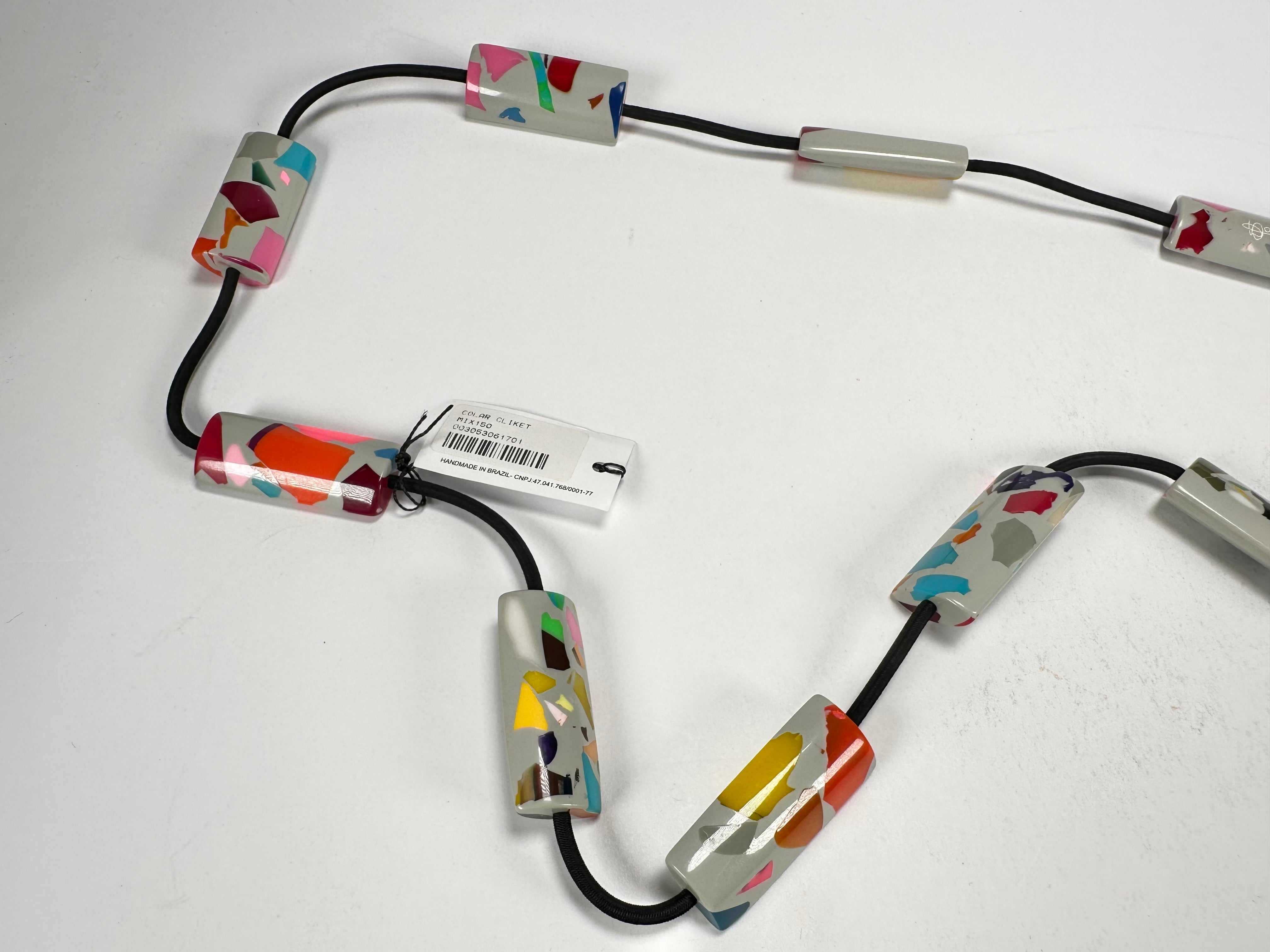 Sobral - Art Deco "Cliket" Resin Necklace ( 003053 )