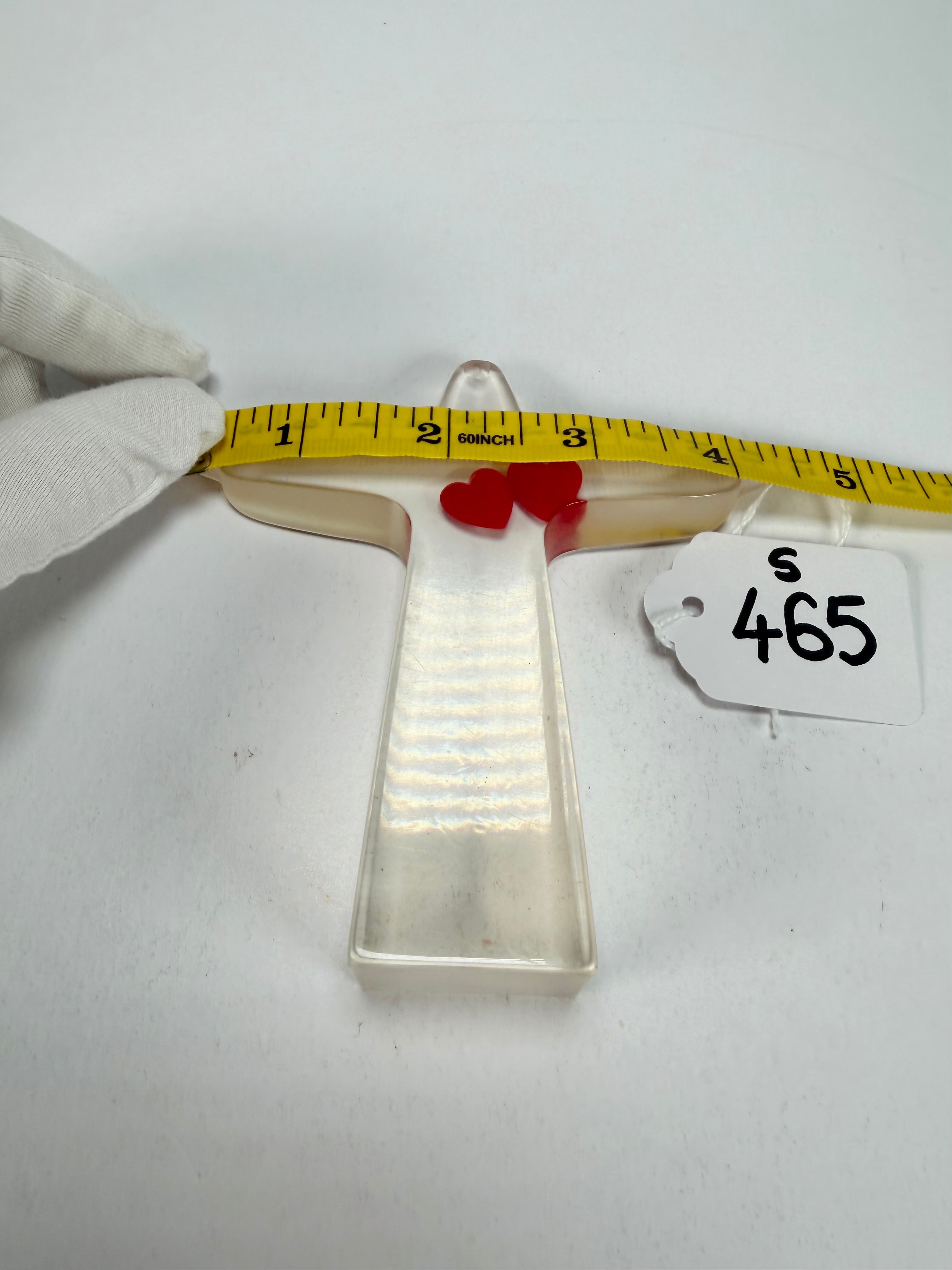 Sobral - Landmark "Cristo" Cristal with Red Heart Small 11cm Statue Ornament ( 000104 )