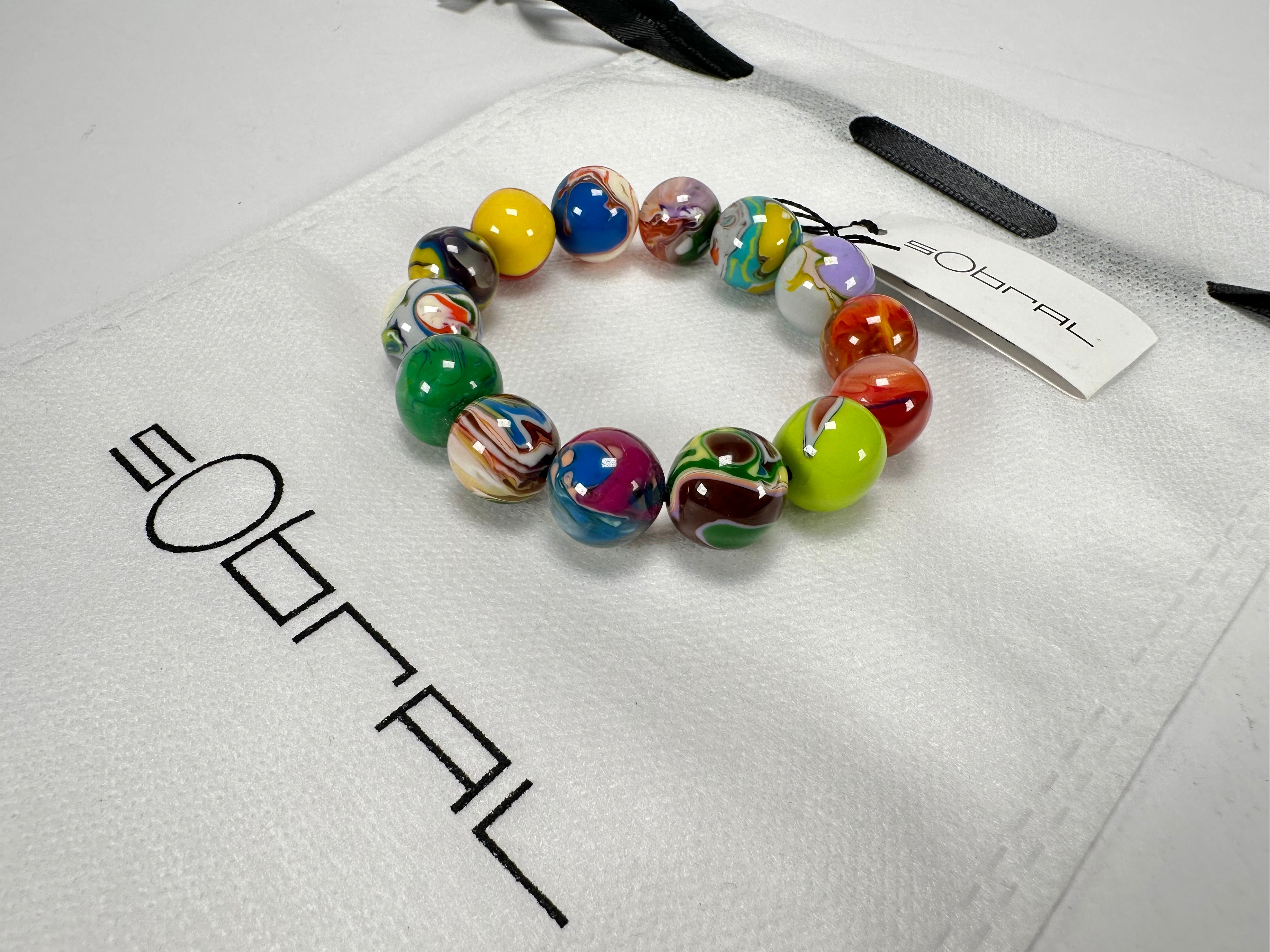 Sobral - Planets "Orbitalis" Pollock Elasticated Resin Bracelet ( 005454 )