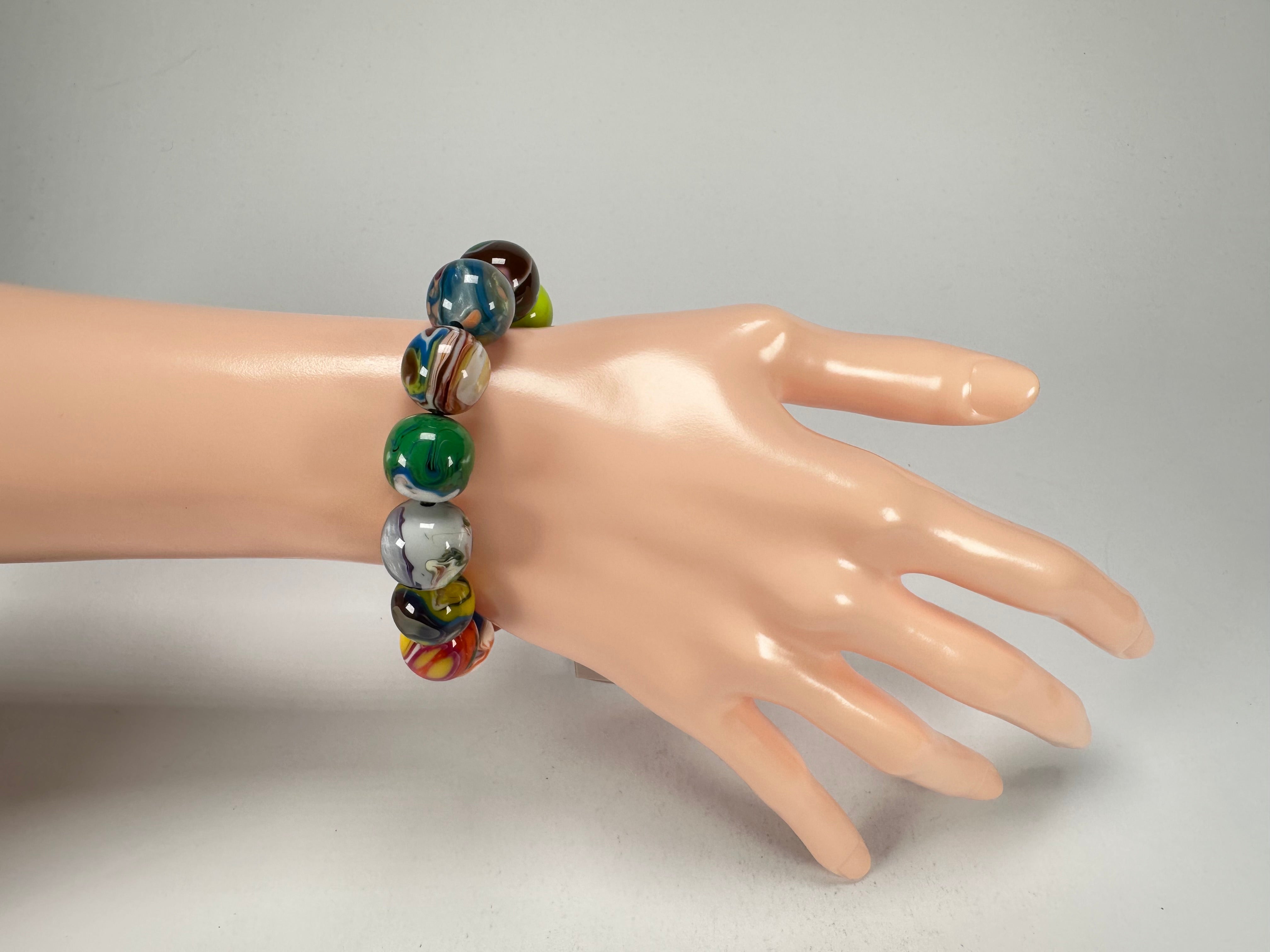 Sobral - Planets "Orbitalis" Pollock Elasticated Resin Bracelet ( 005454 )