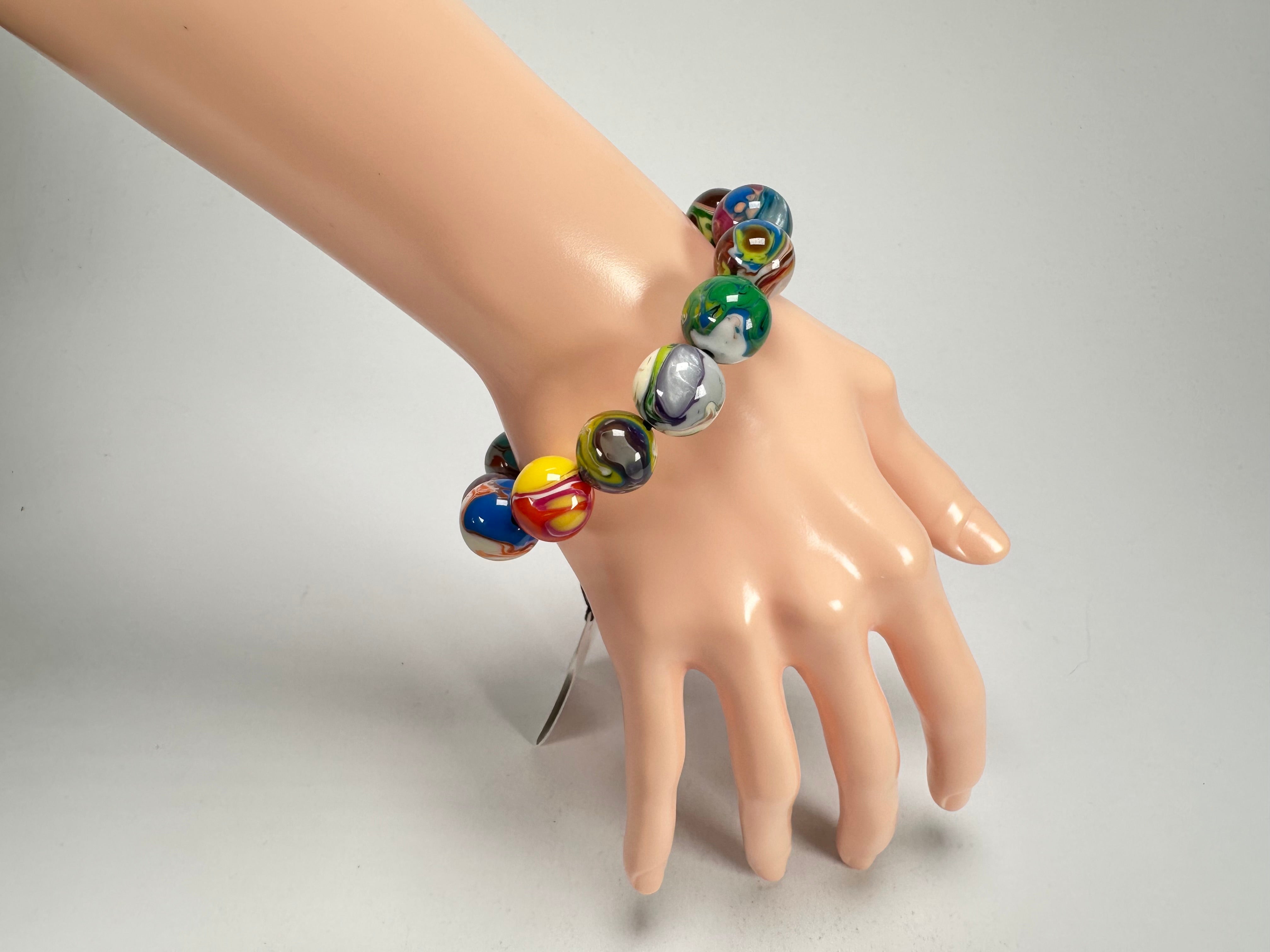 Sobral - Planets "Orbitalis" Pollock Elasticated Resin Bracelet ( 005454 )