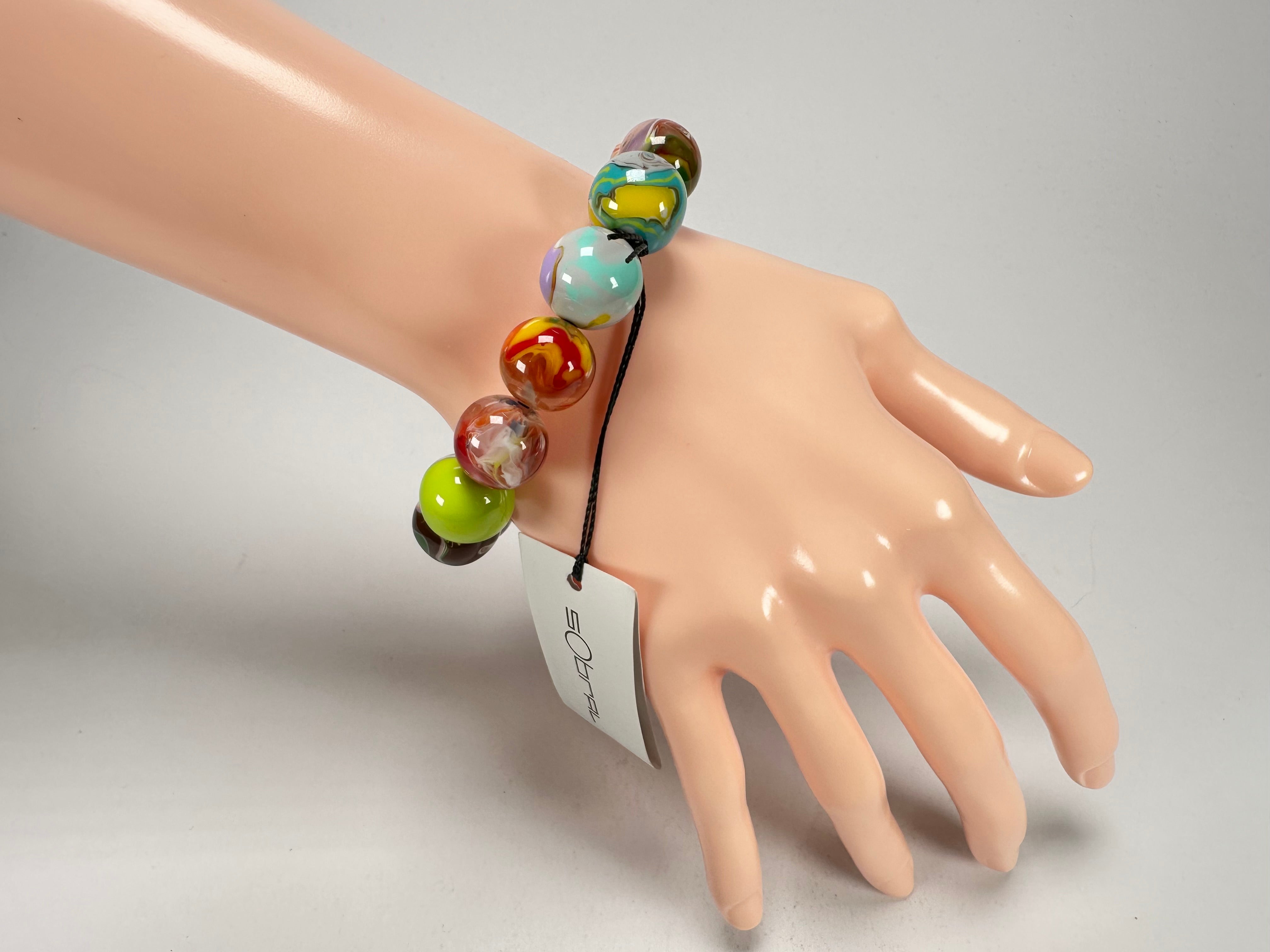 Sobral - Planets "Orbitalis" Pollock Elasticated Resin Bracelet ( 005454 )