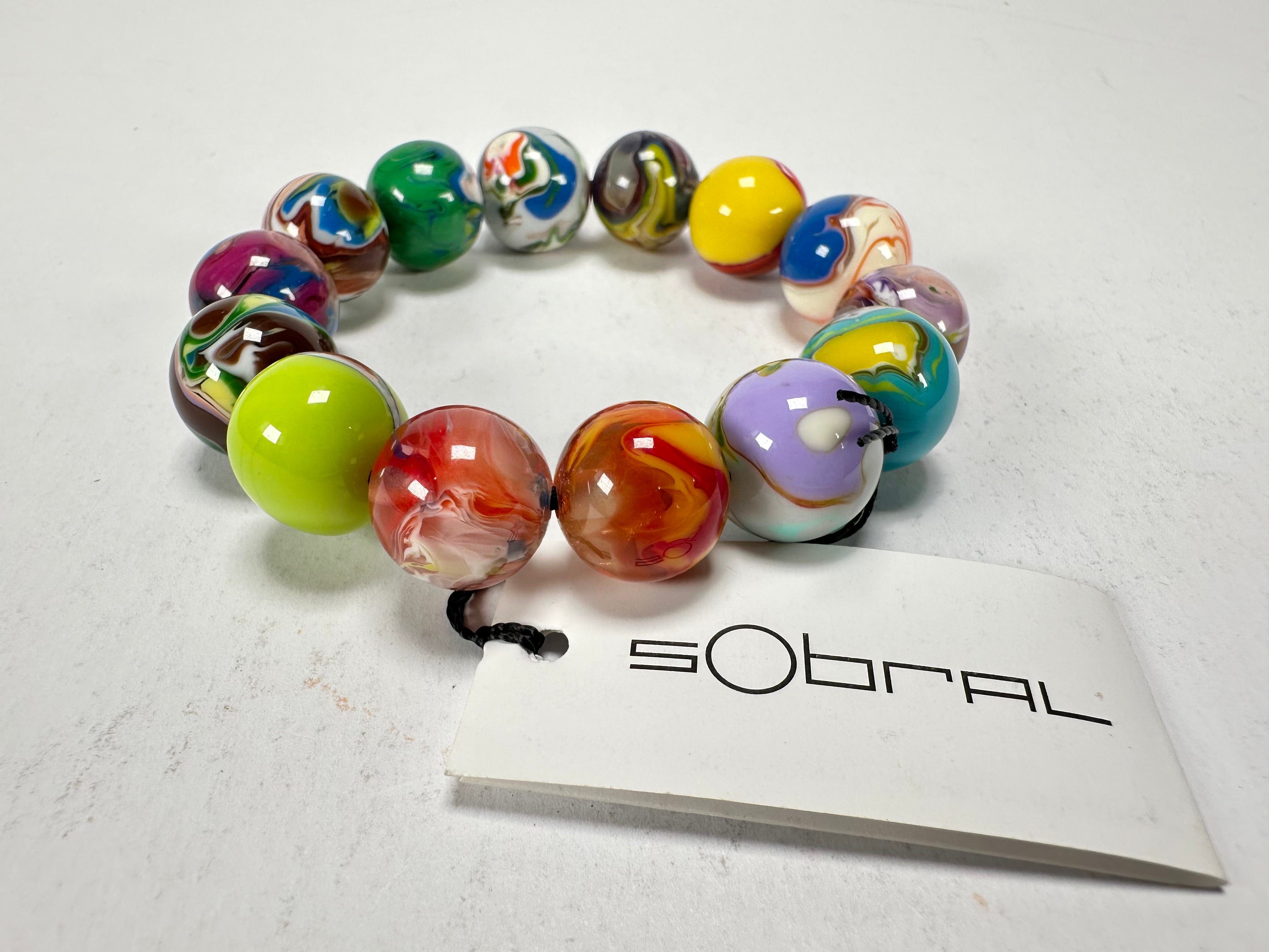 Sobral - Planets "Orbitalis" Pollock Elasticated Resin Bracelet ( 005454 )