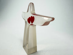Sobral - Landmark "Cristo" Cristal with Red Heart Small 11cm Statue Ornament ( 000104 )