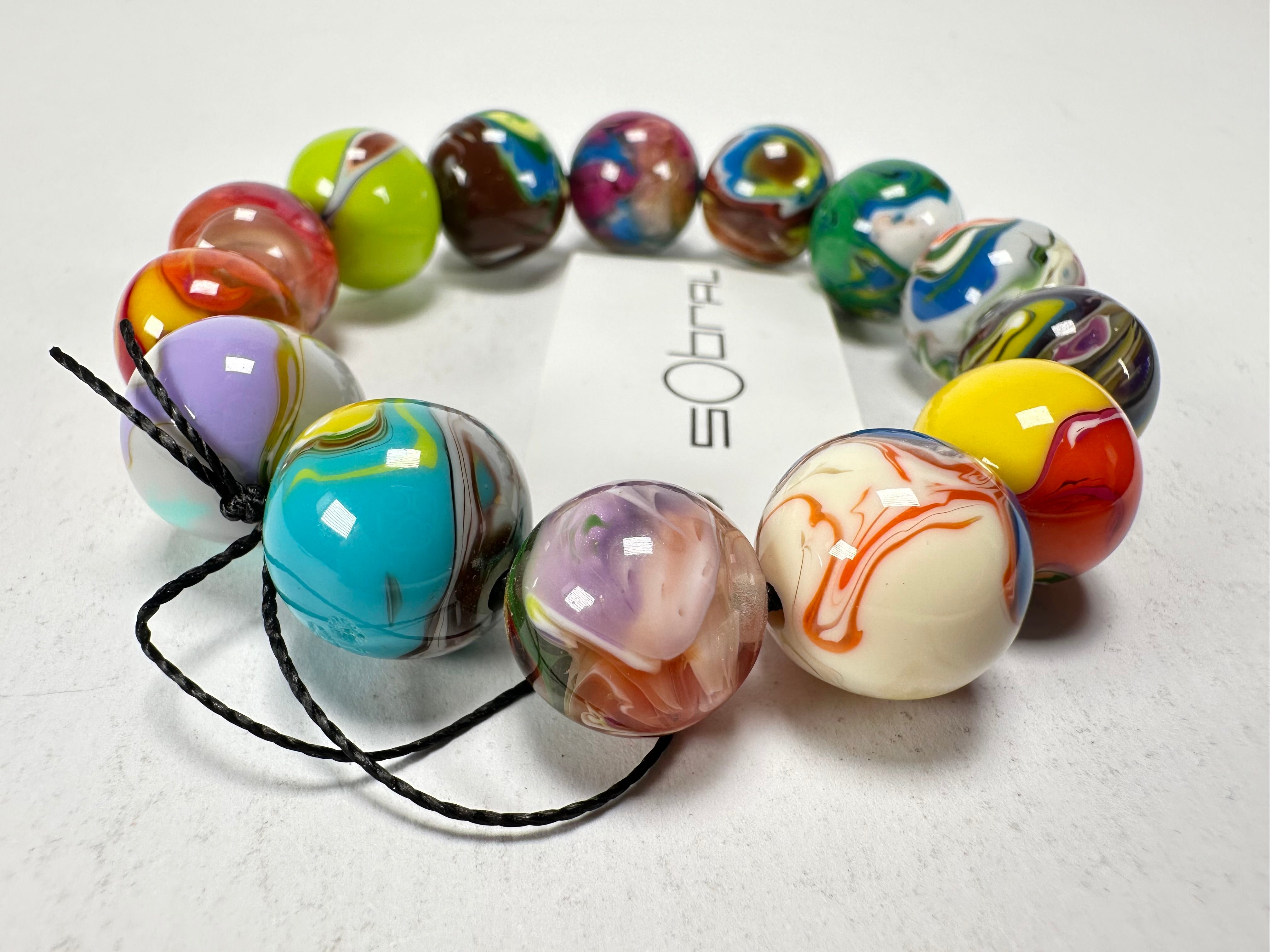 Sobral - Planets "Orbitalis" Pollock Elasticated Resin Bracelet ( 005454 )