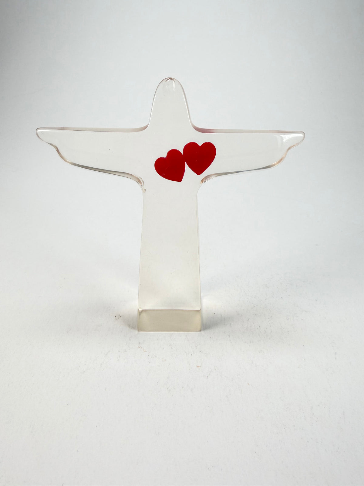 Sobral - Landmark "Cristo" Cristal with Red Heart Small 11cm Statue Ornament ( 000104 )