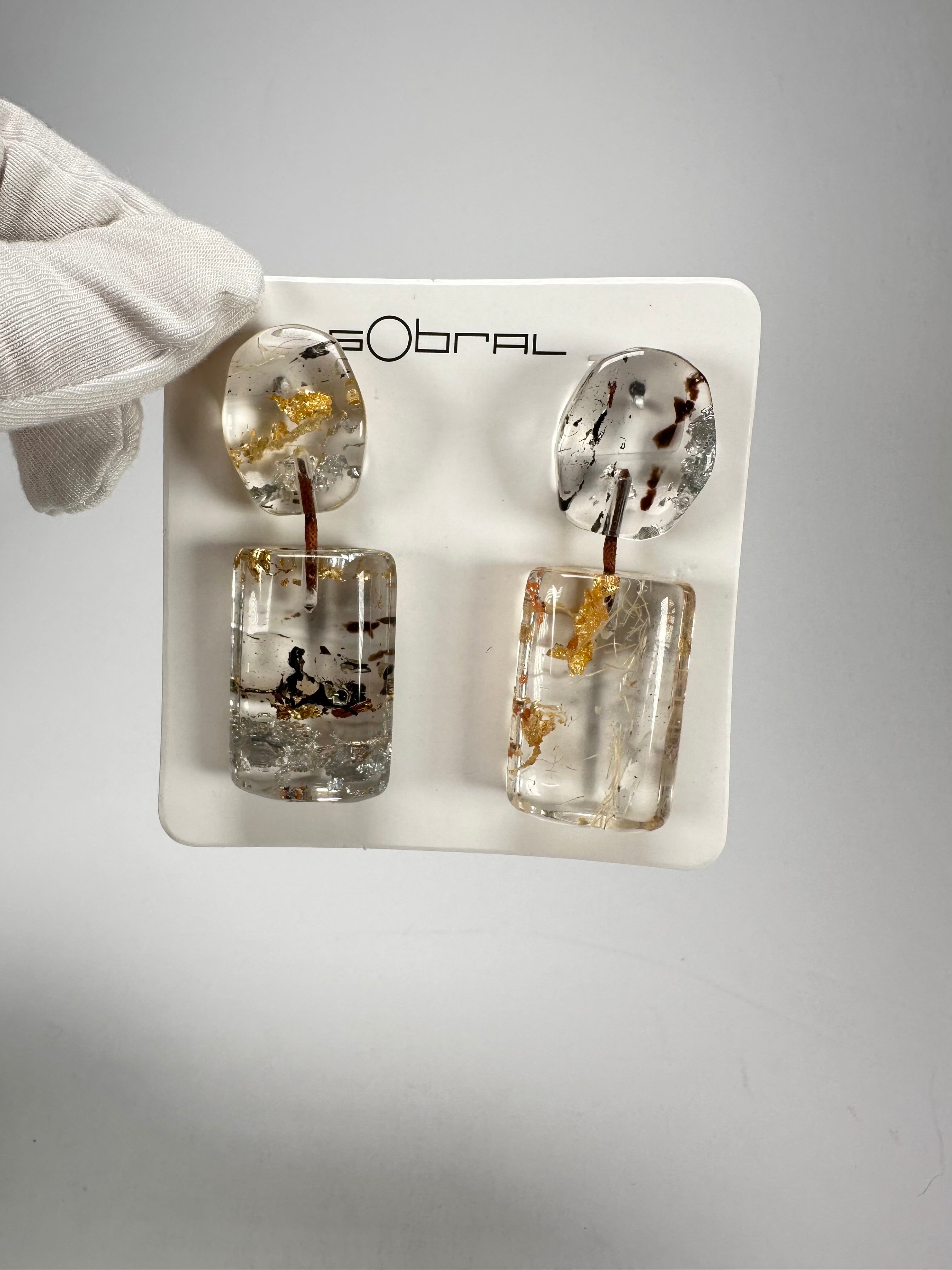 Sobral - Minas Gerais "Araxá" Resin Earrings ( 005407 )