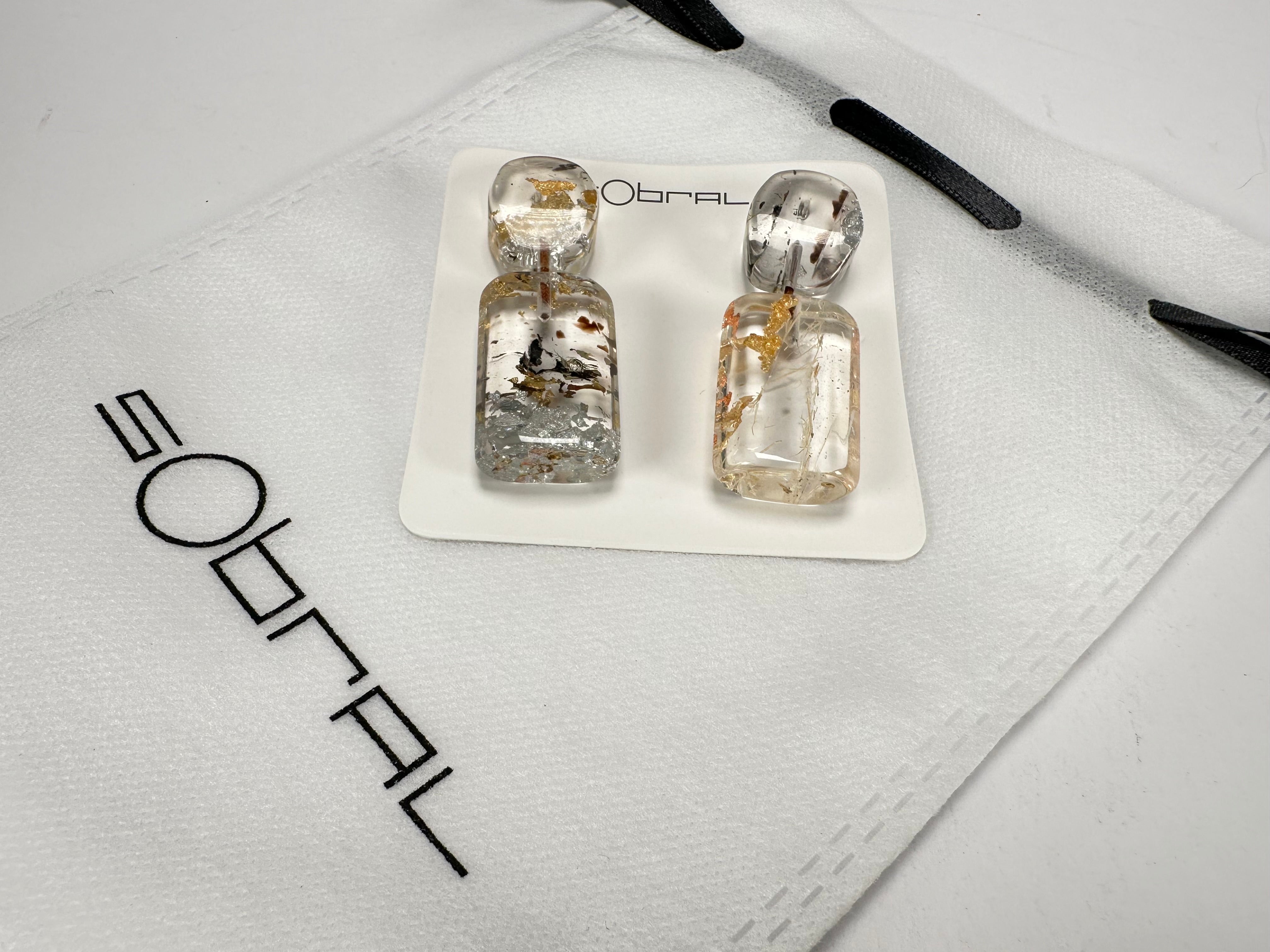 Sobral - Minas Gerais "Araxá" Resin Earrings ( 005407 )