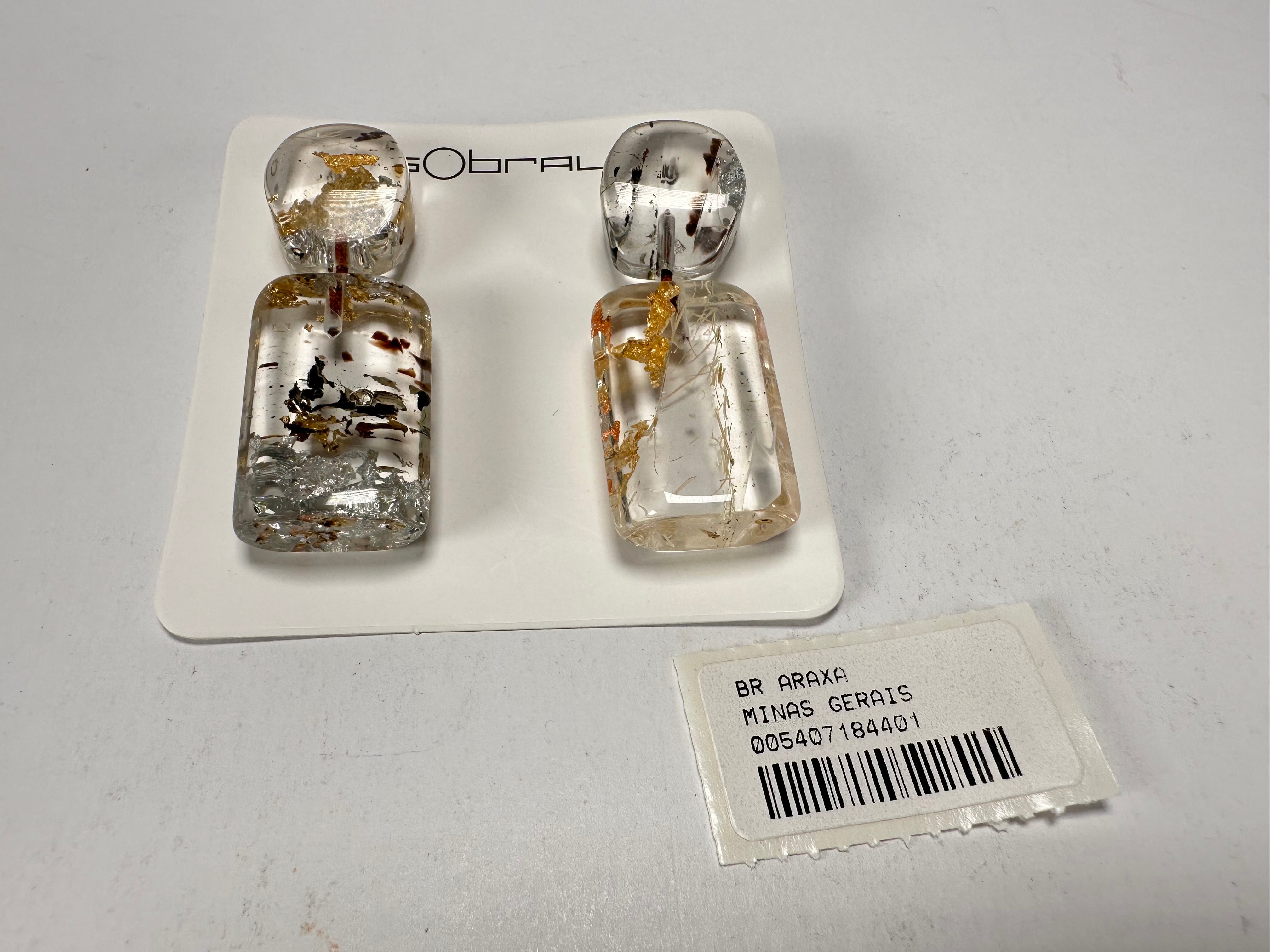 Sobral - Minas Gerais "Araxá" Resin Earrings ( 005407 )