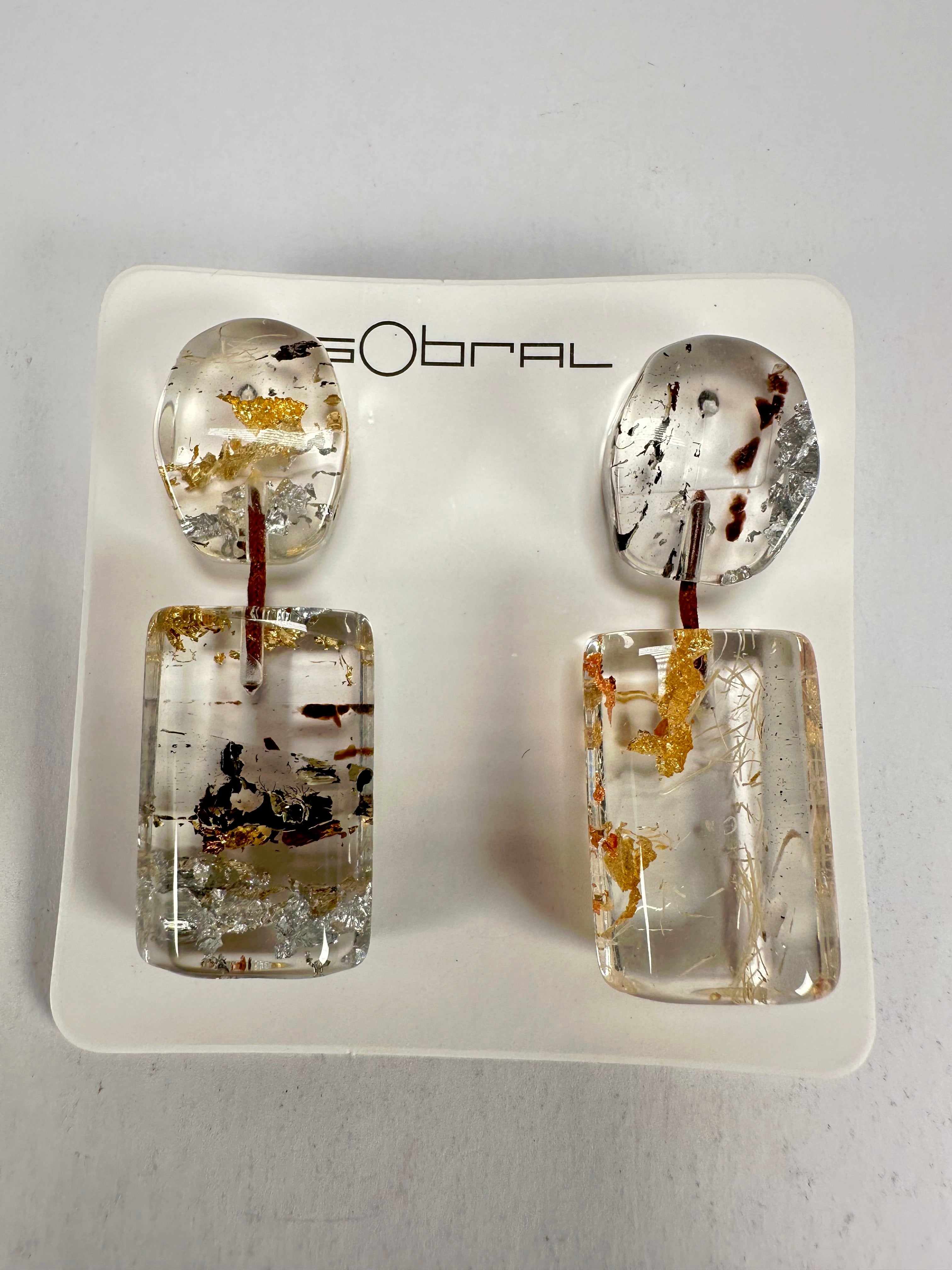 Sobral - Minas Gerais "Araxá" Resin Earrings ( 005407 )