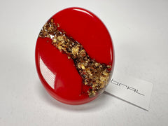 Sobral - Metalique "Munique" Orlando Red Resin Ring ( 005145 ) - Size UK S / US 9