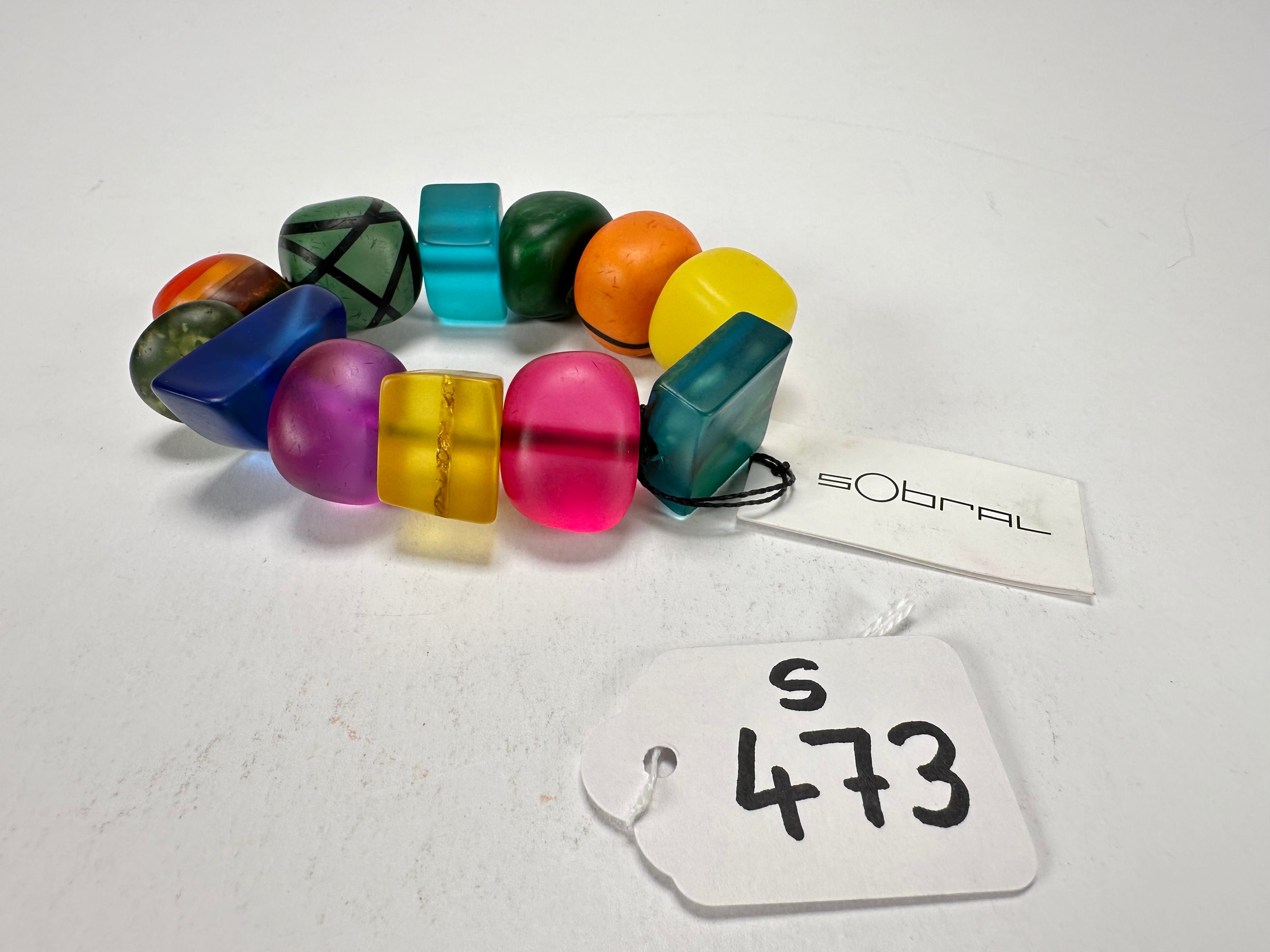 Sobral - Multi-Colour "Indiana" Mix Multicor Elasticated Resin Bracelet ( 000210 )