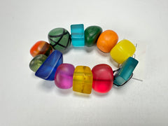 Sobral - Multi-Colour "Indiana" Mix Multicor Elasticated Resin Bracelet ( 000210 )
