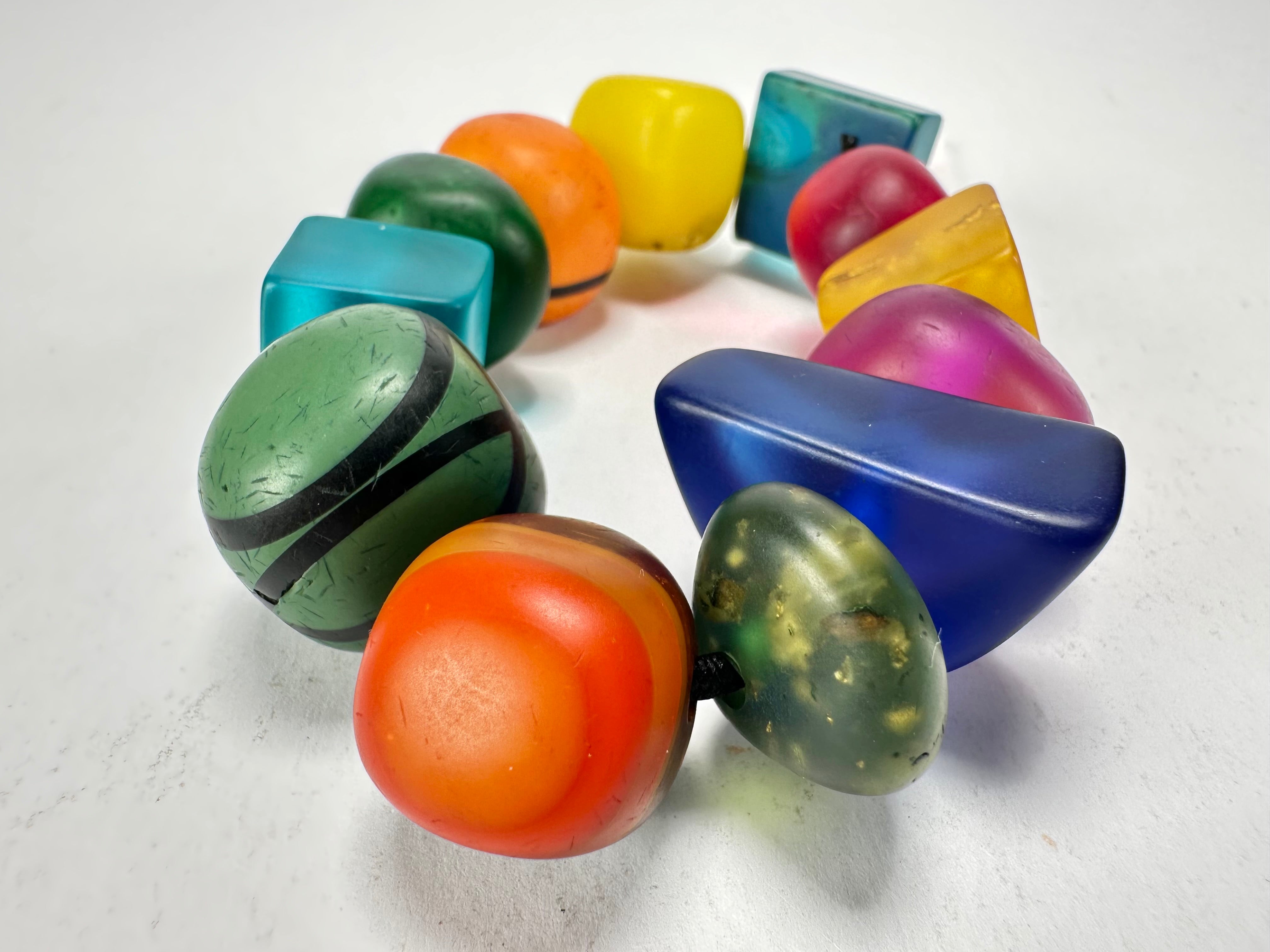 Sobral - Multi-Colour "Indiana" Mix Multicor Elasticated Resin Bracelet ( 000210 )