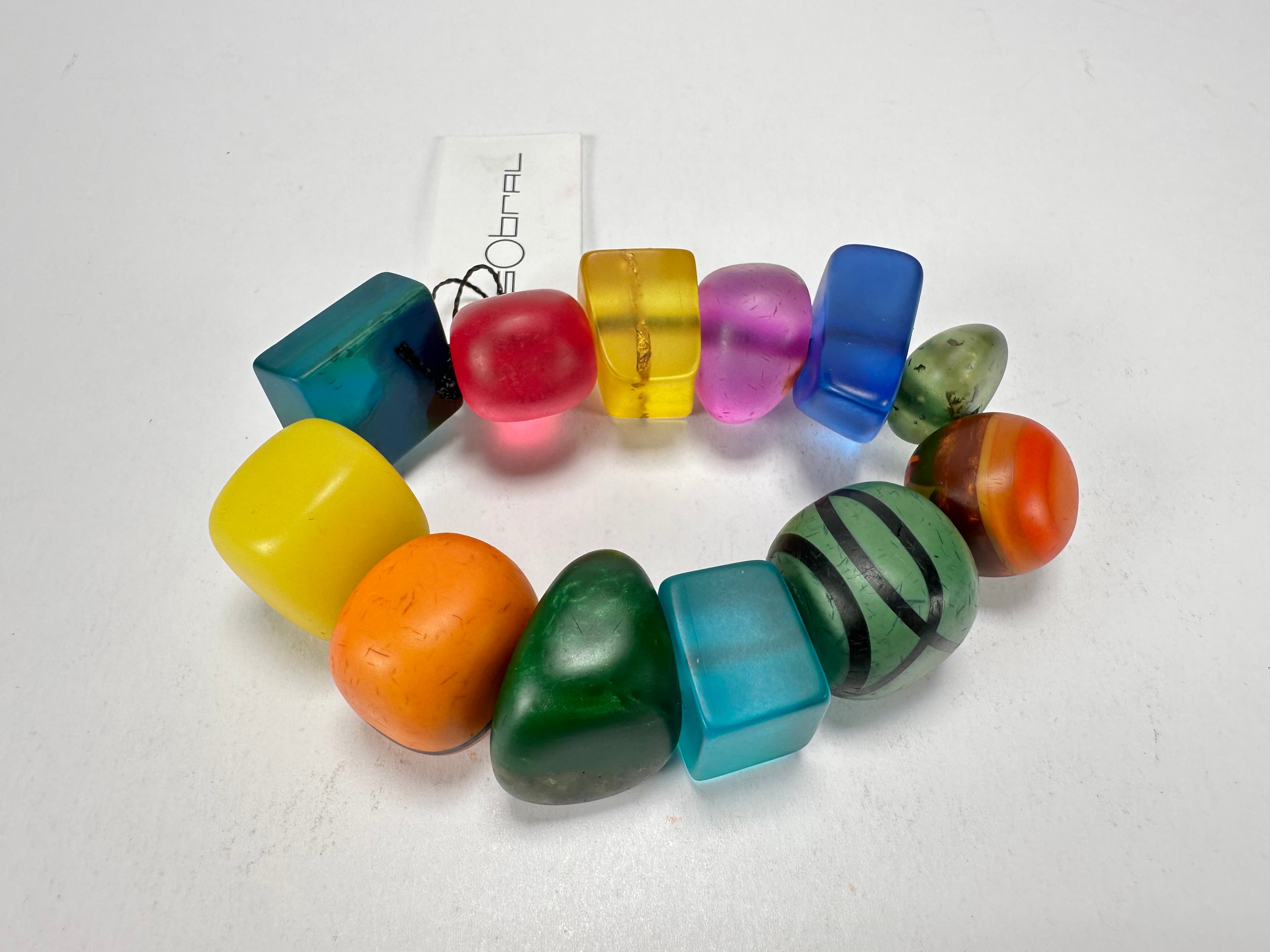 Sobral - Multi-Colour "Indiana" Mix Multicor Elasticated Resin Bracelet ( 000210 )