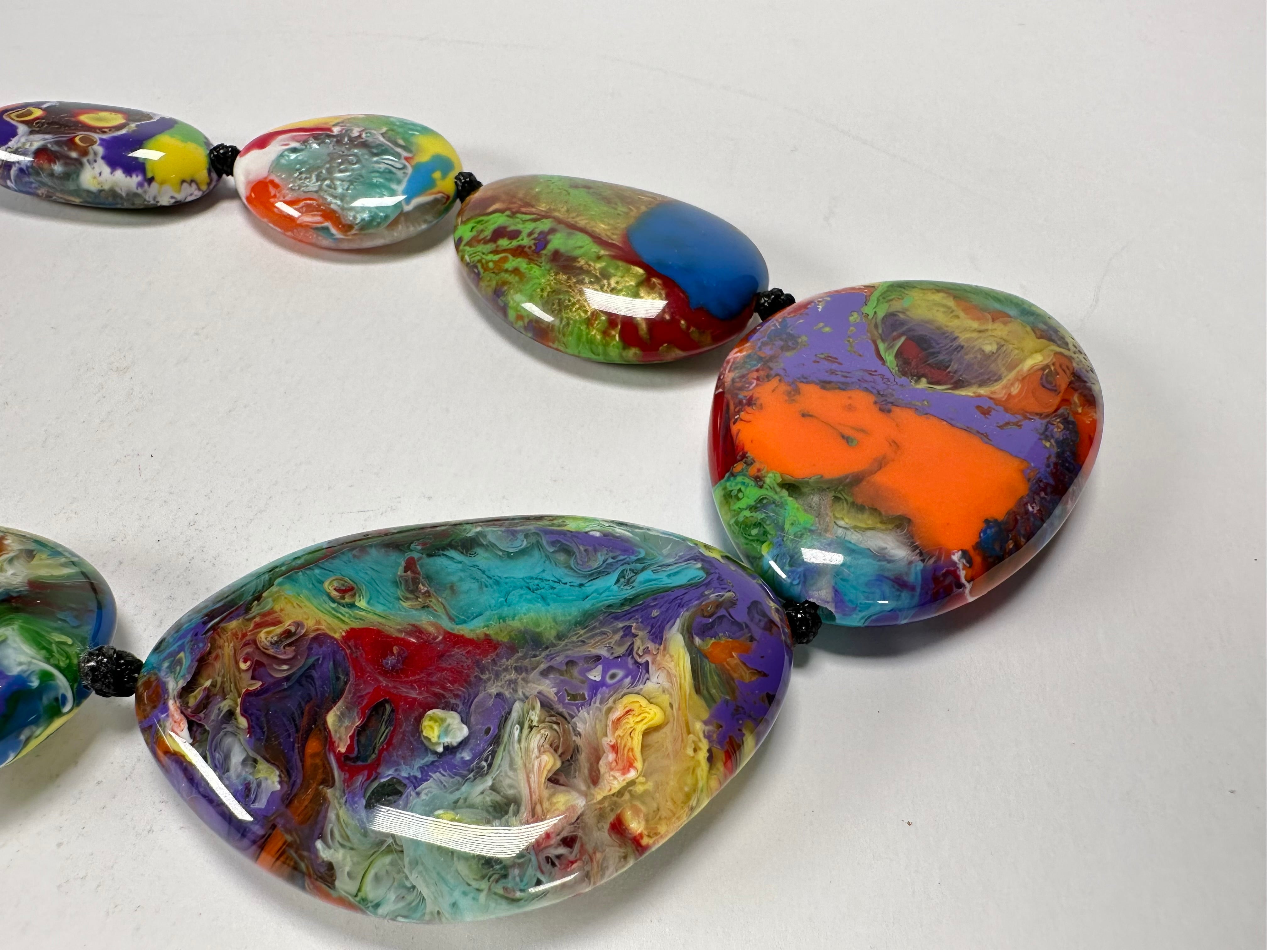 Sobral - Multi-Colour "Gabriele" Pollock Resin Necklace ( 003616 )