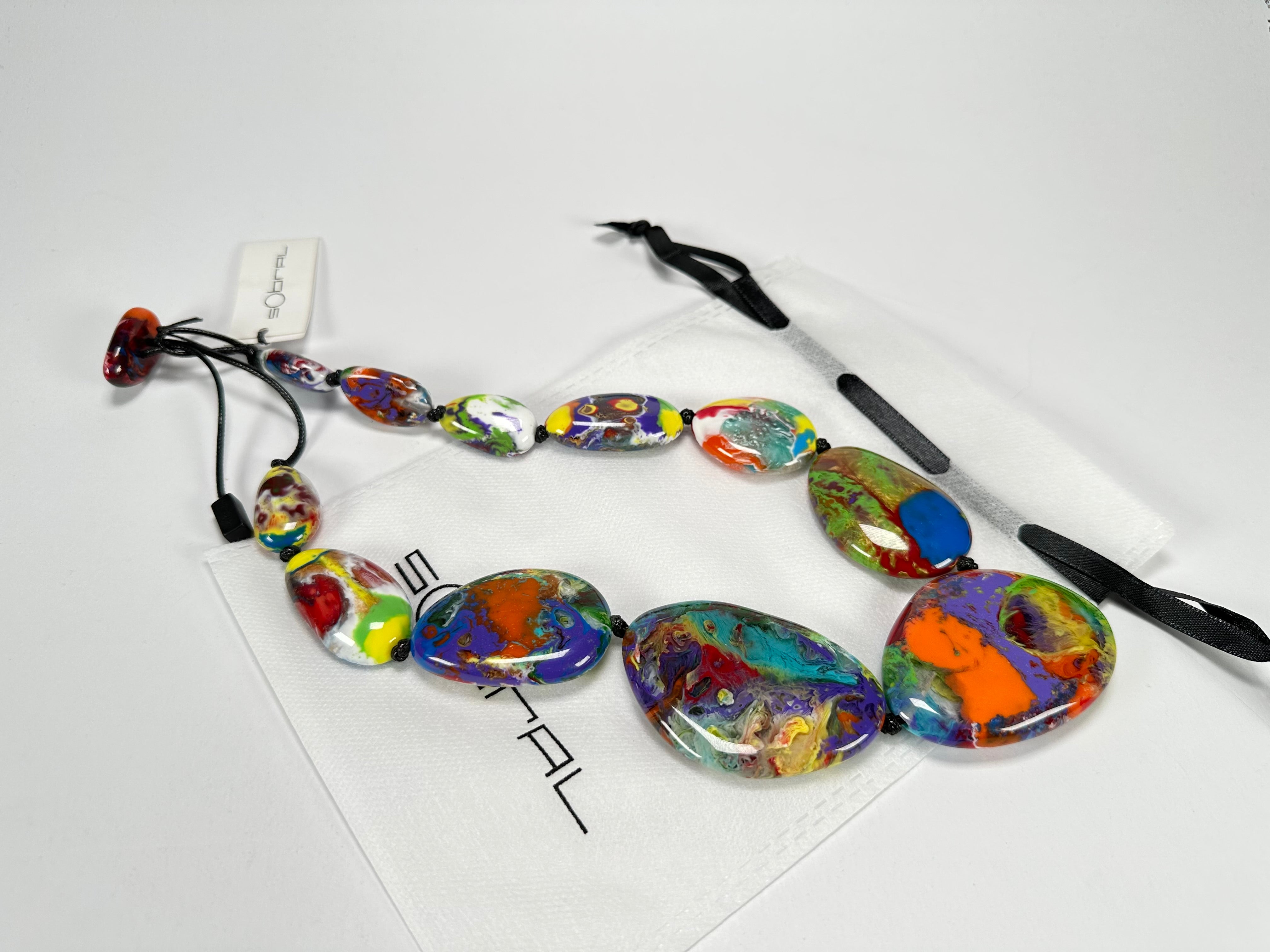 Sobral - Multi-Colour "Gabriele" Pollock Resin Necklace ( 003616 )