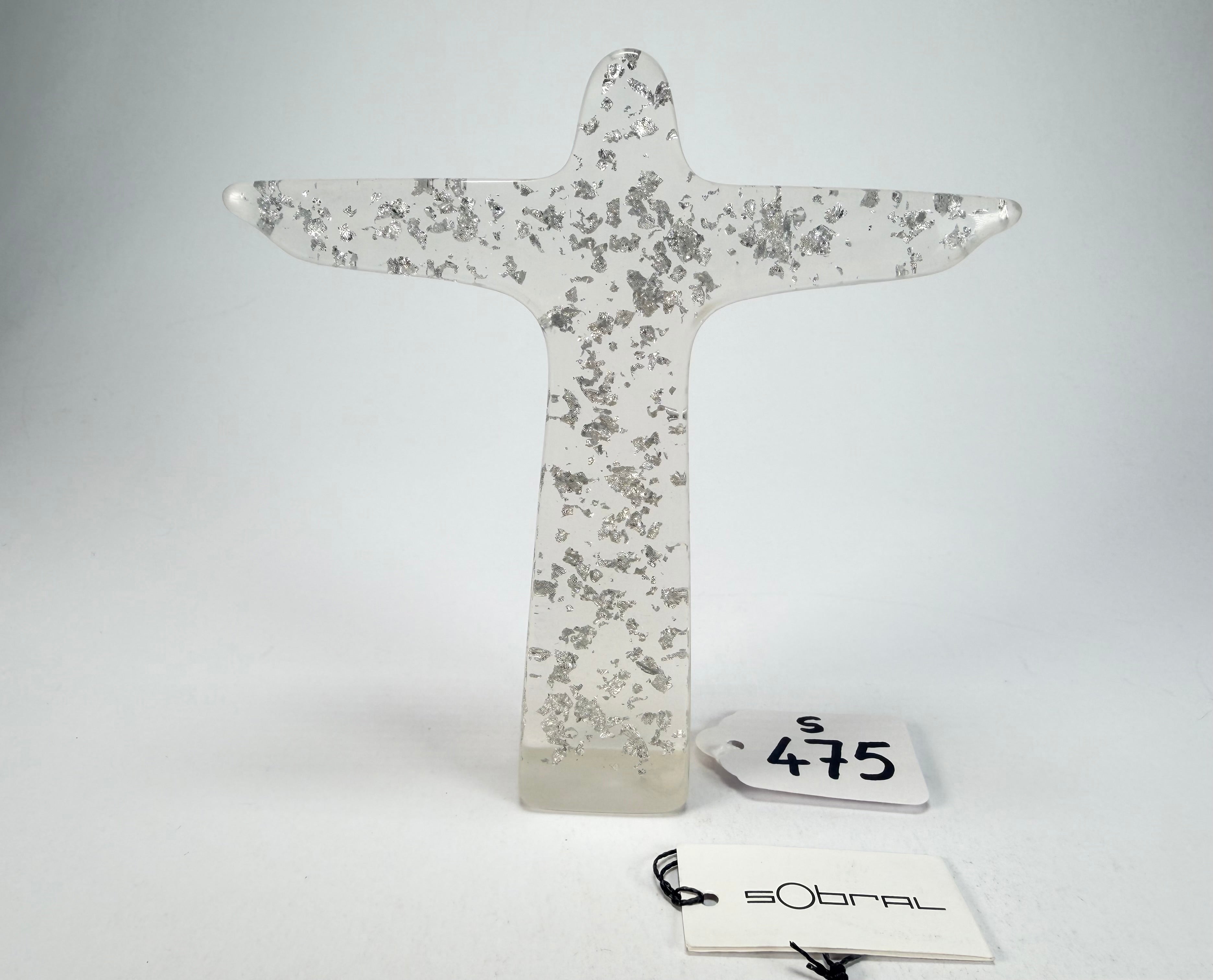 Sobral - Landmark "Cristo" Metalique Silver Medium 14cm Statue Ornament ( 000000 )
