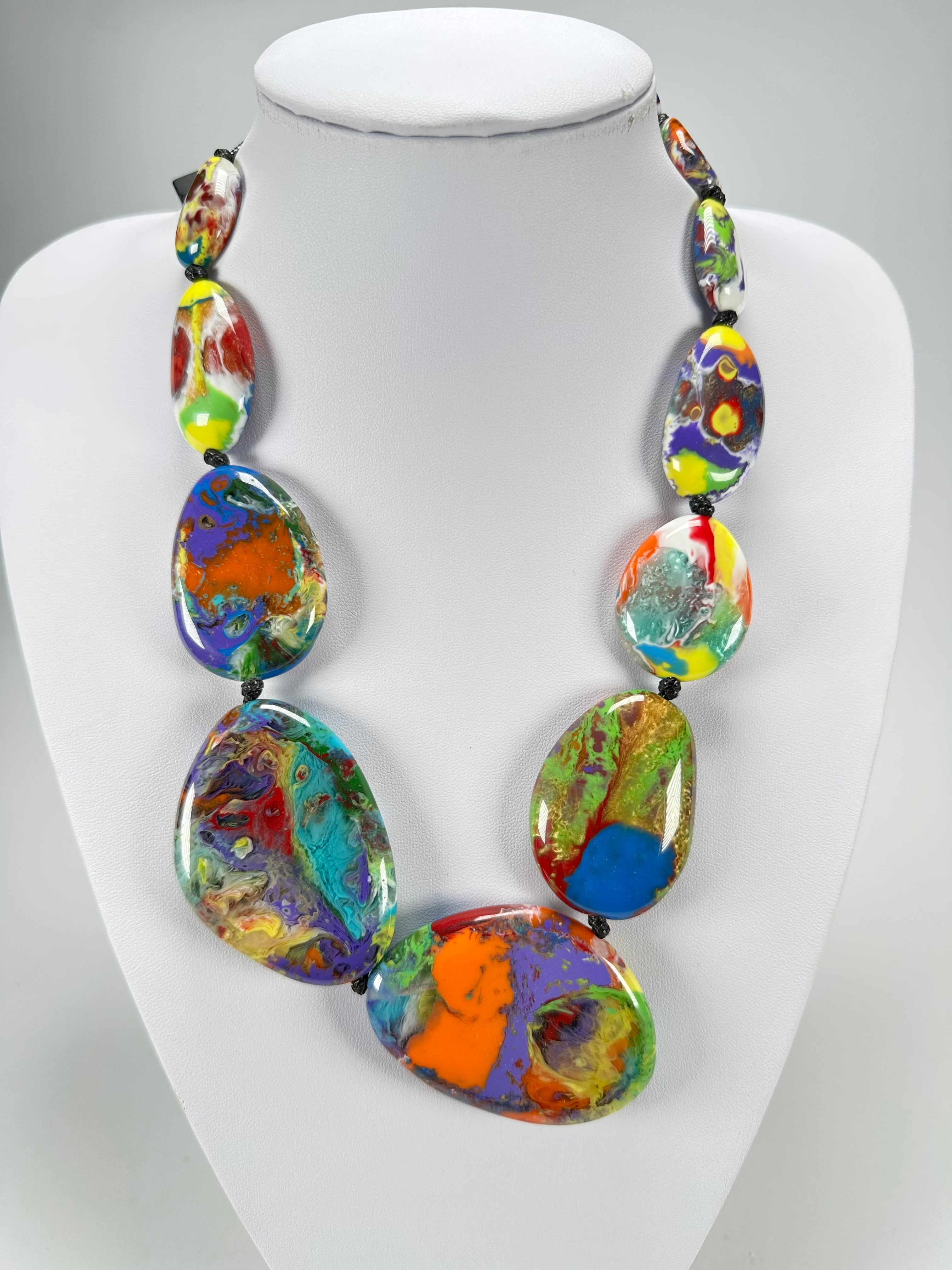 Sobral - Multi-Colour "Gabriele" Pollock Resin Necklace ( 003616 )