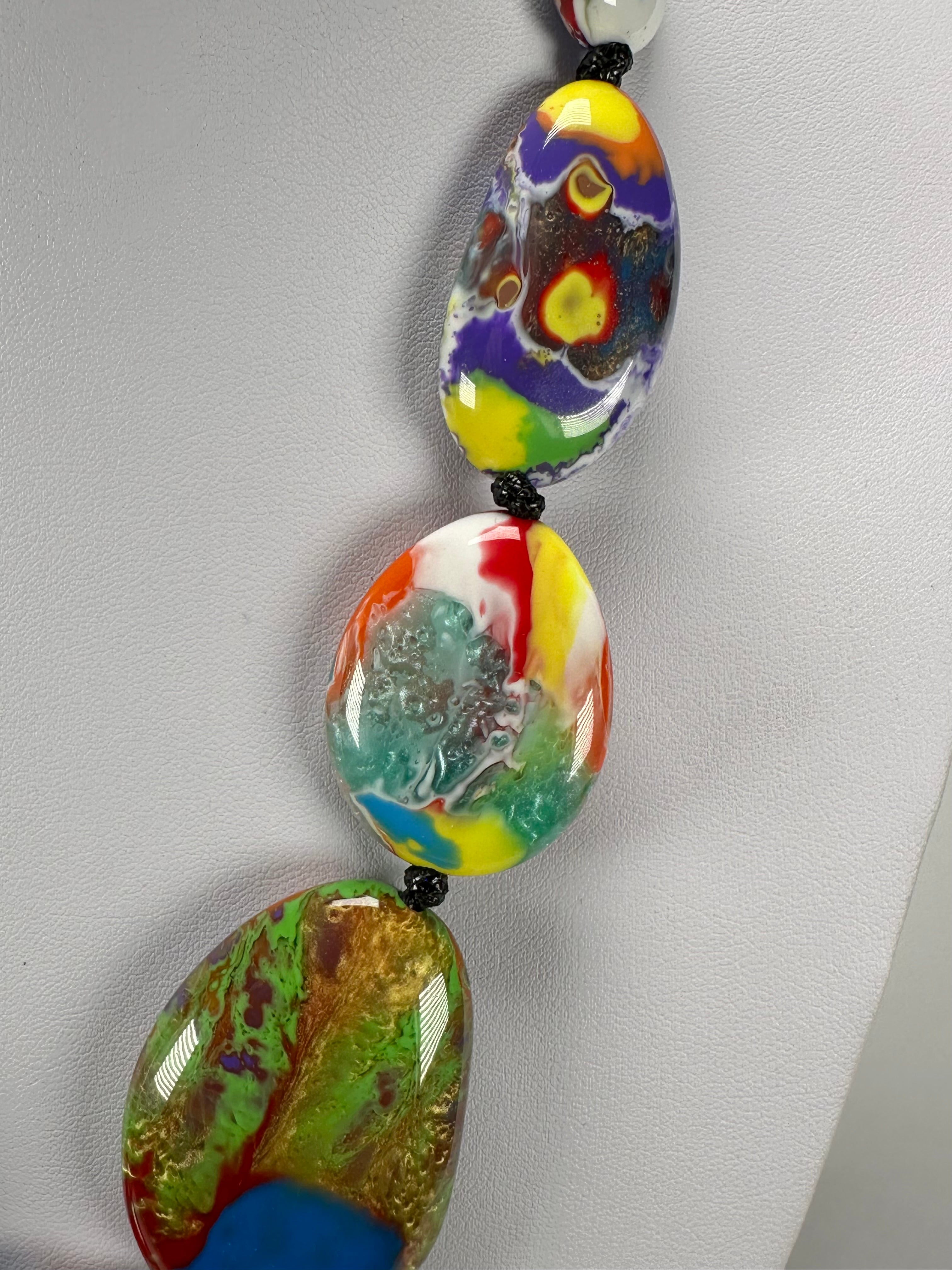 Sobral - Multi-Colour "Gabriele" Pollock Resin Necklace ( 003616 )