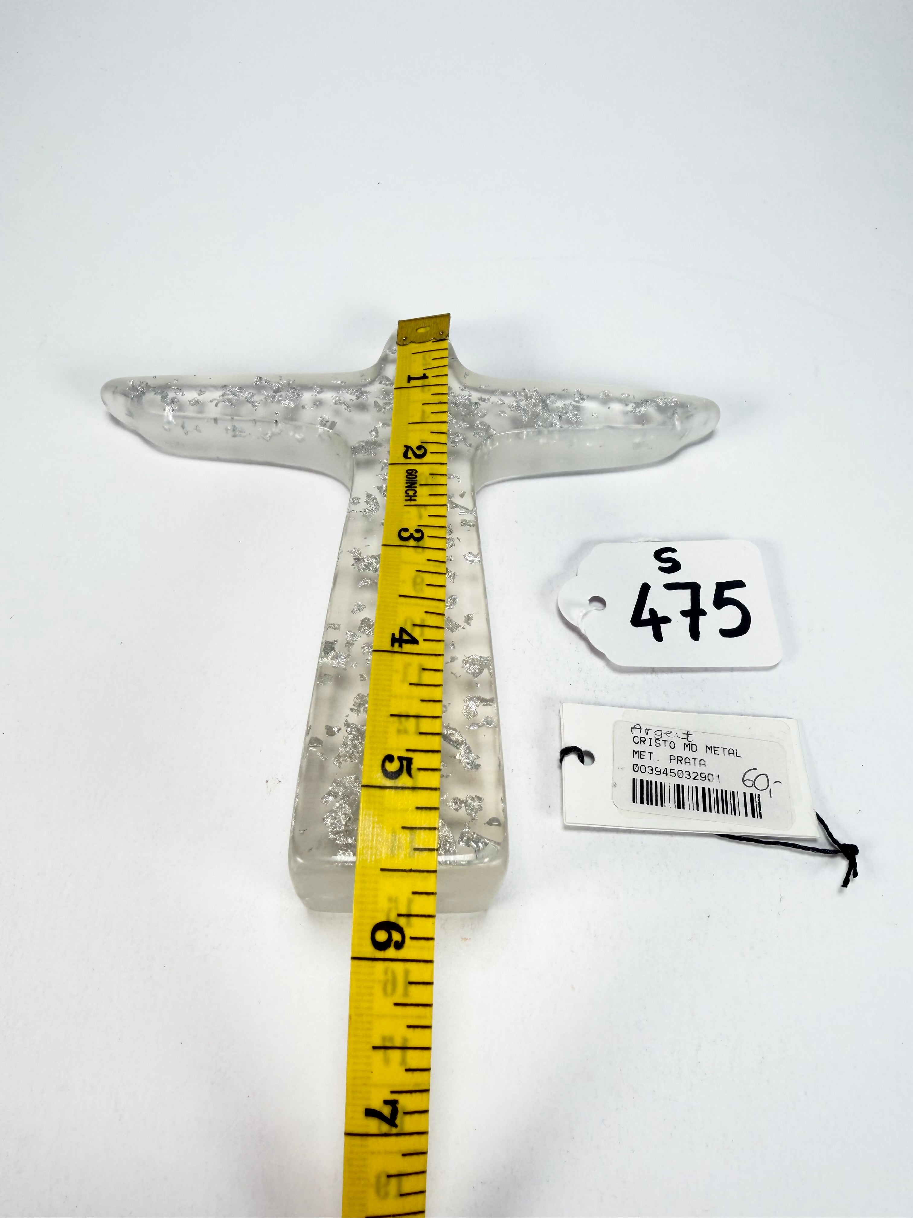 Sobral - Landmark "Cristo" Metalique Silver Medium 14cm Statue Ornament ( 000000 )