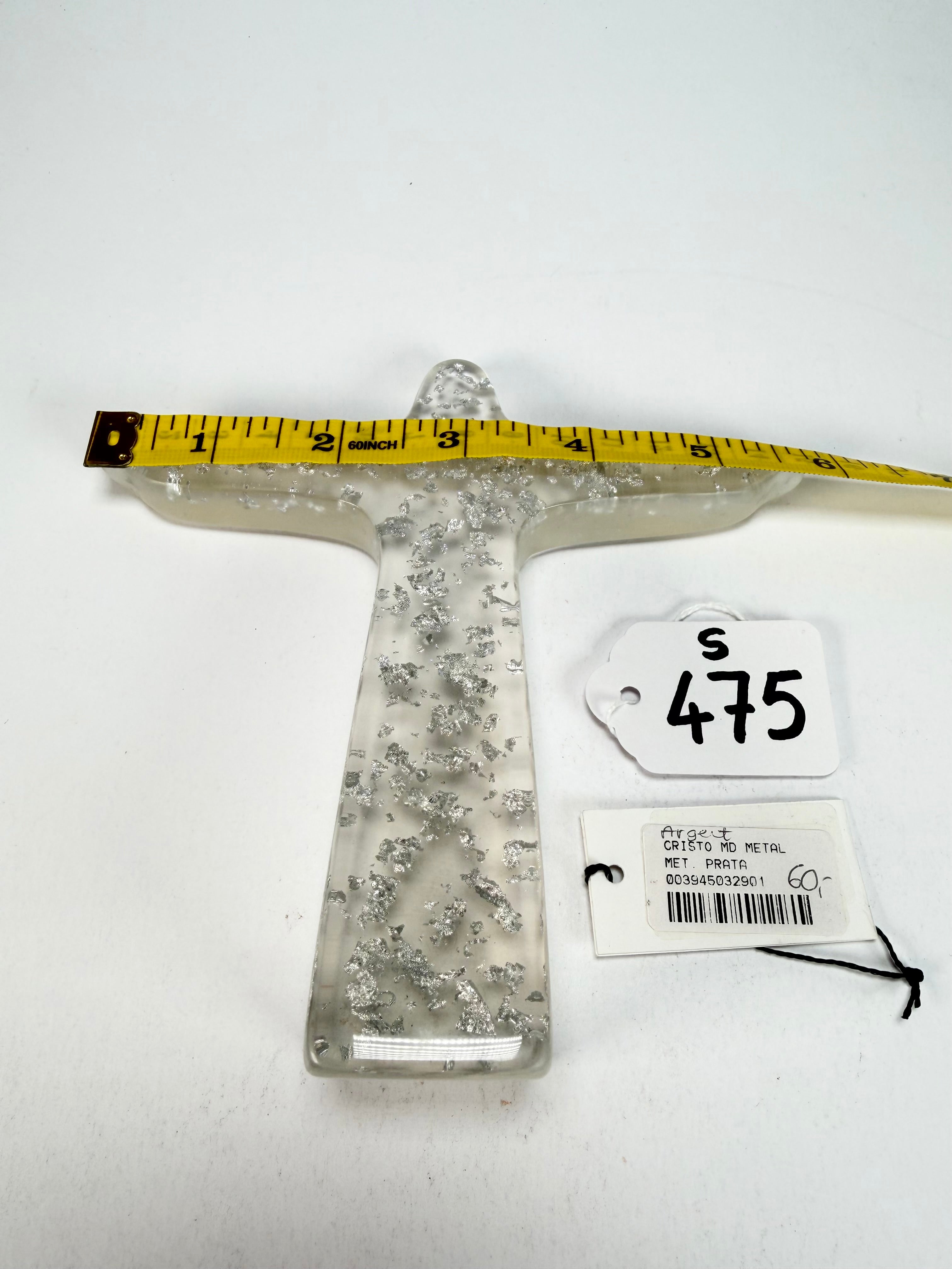Sobral - Landmark "Cristo" Metalique Silver Medium 14cm Statue Ornament ( 000000 )