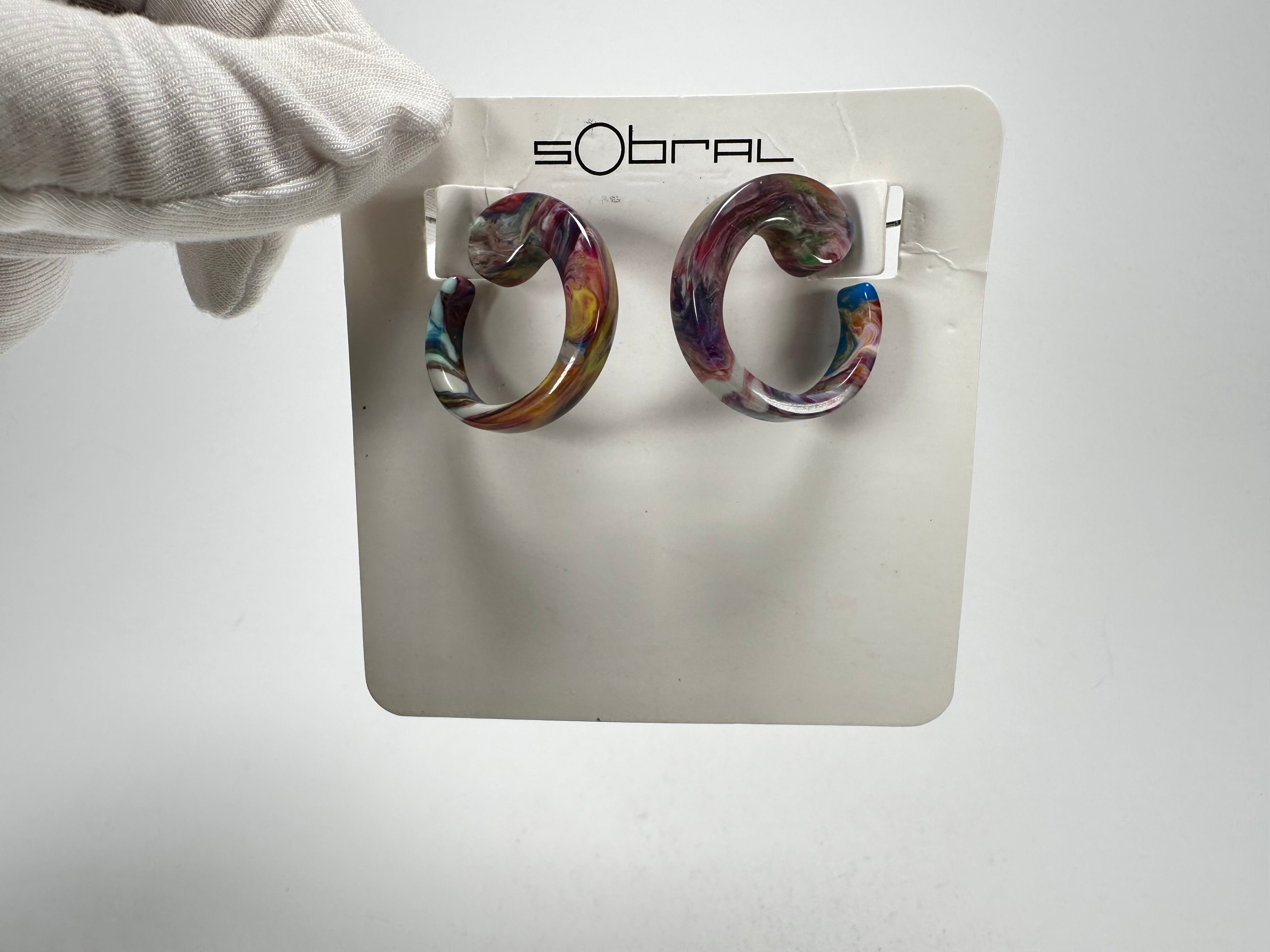 Sobral - Multi-Colour "Cherokee" Pollock Resin Earrings ( 004867 )