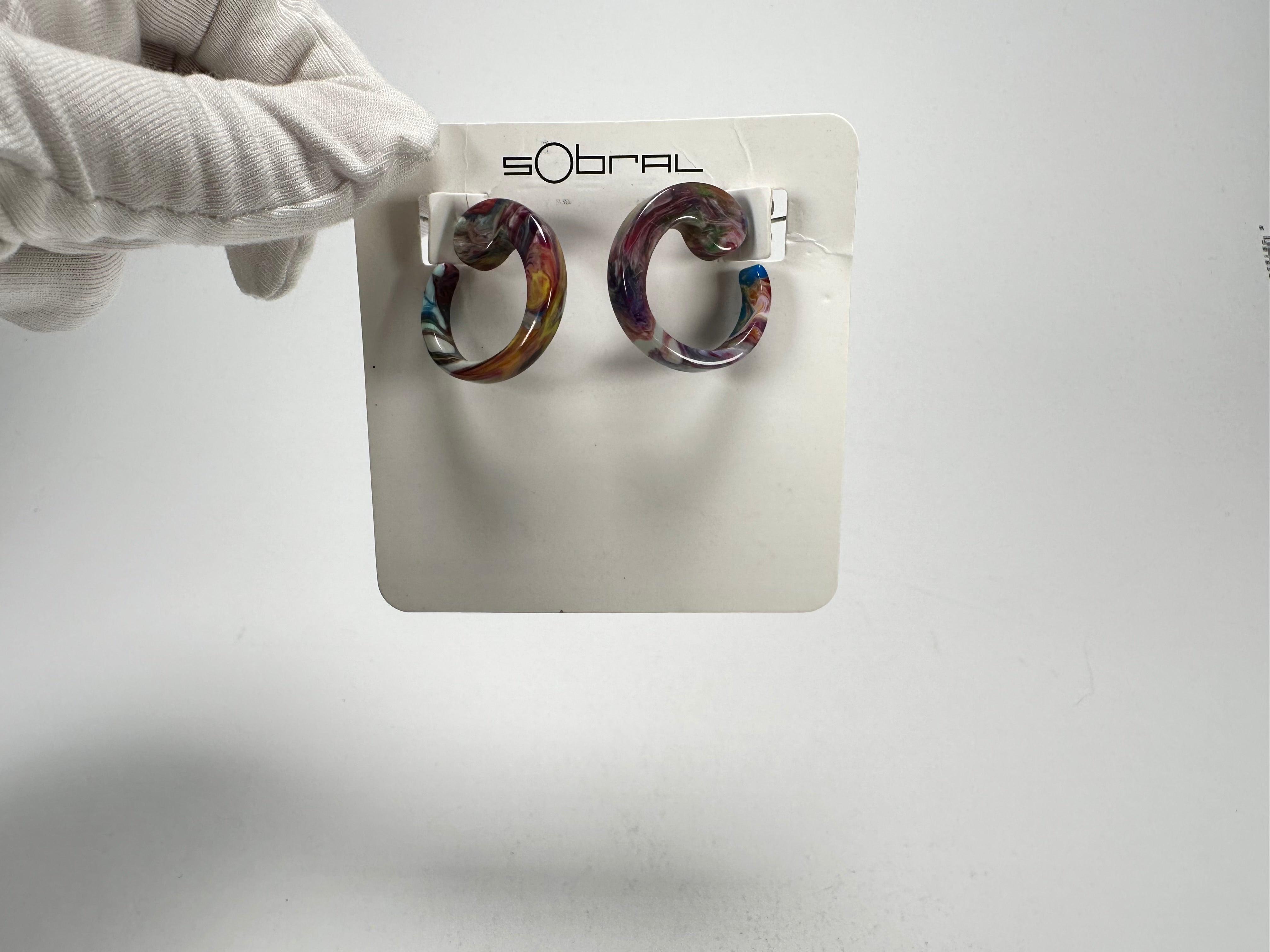 Sobral - Multi-Colour "Cherokee" Pollock Resin Earrings ( 004867 )