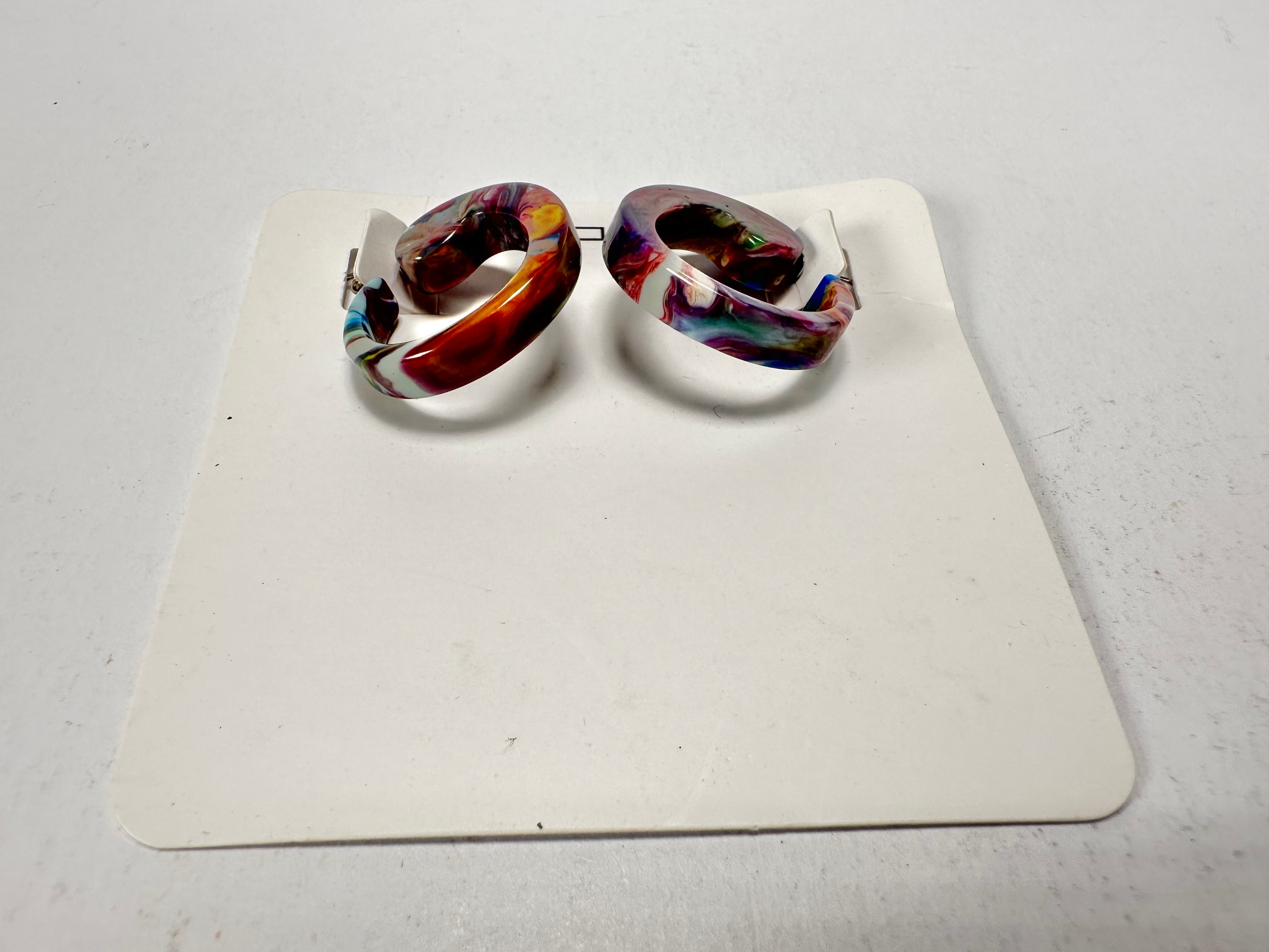 Sobral - Multi-Colour "Cherokee" Pollock Resin Earrings ( 004867 )