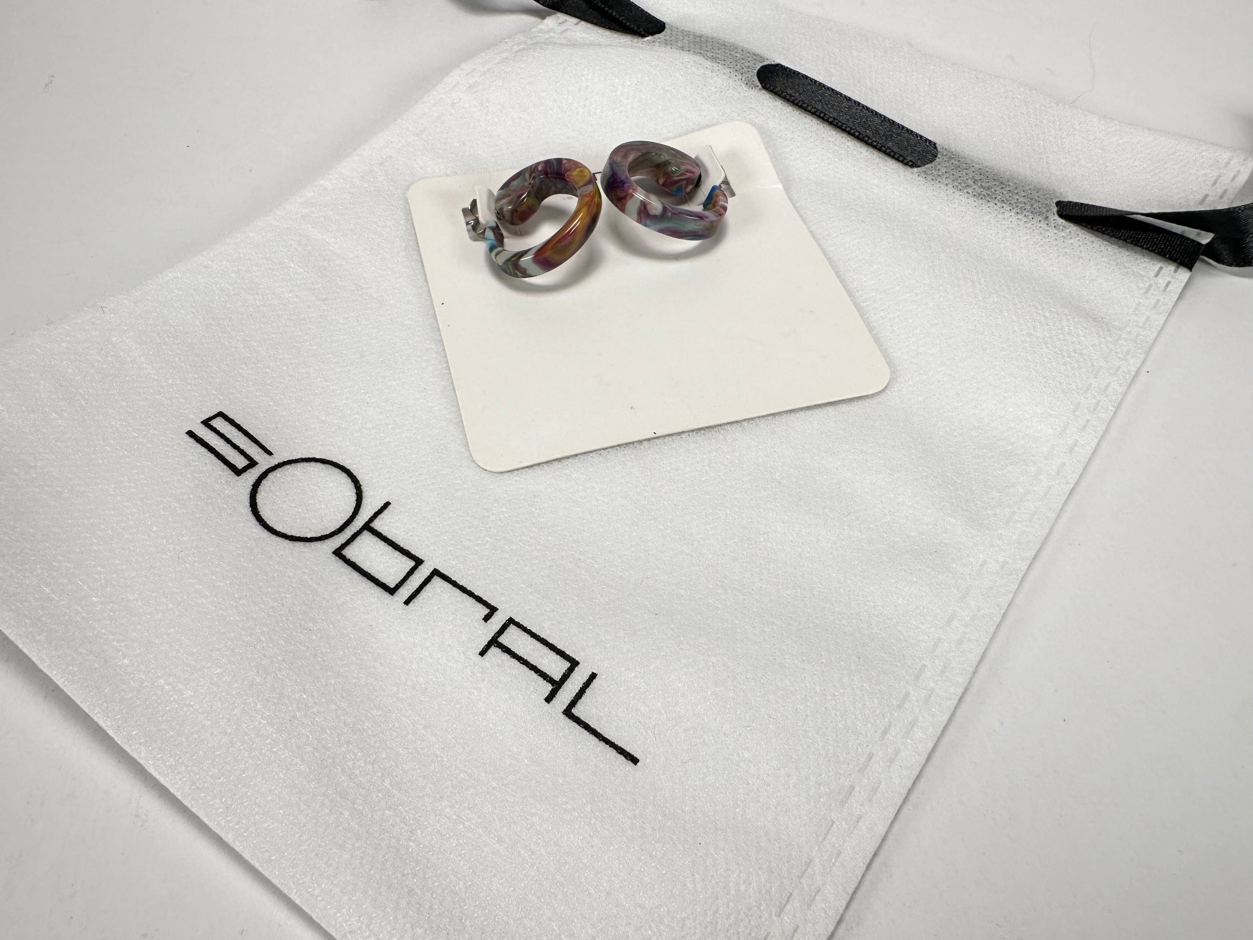 Sobral - Multi-Colour "Cherokee" Pollock Resin Earrings ( 004867 )