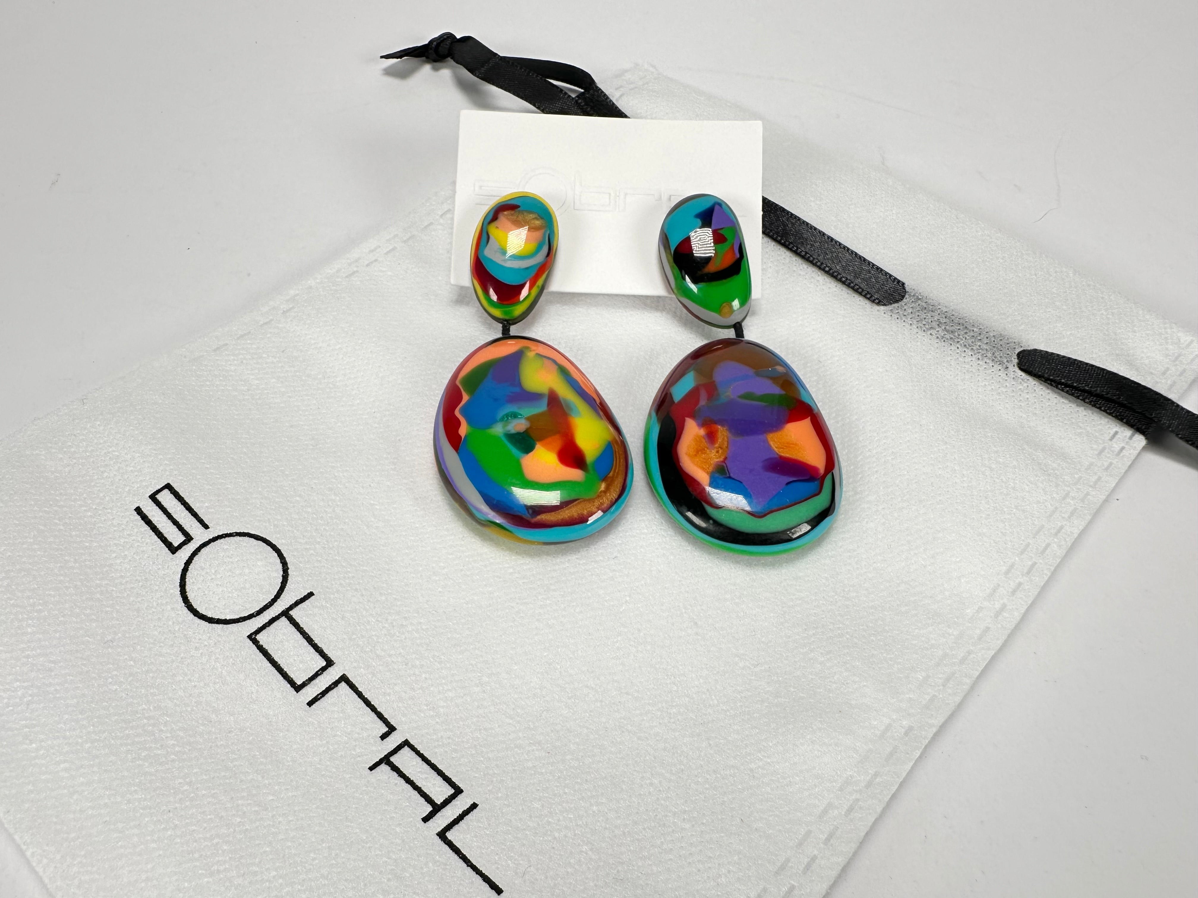 Sobral - Multi-Colour "Gabriele" Resin Earrings ( 003609 )