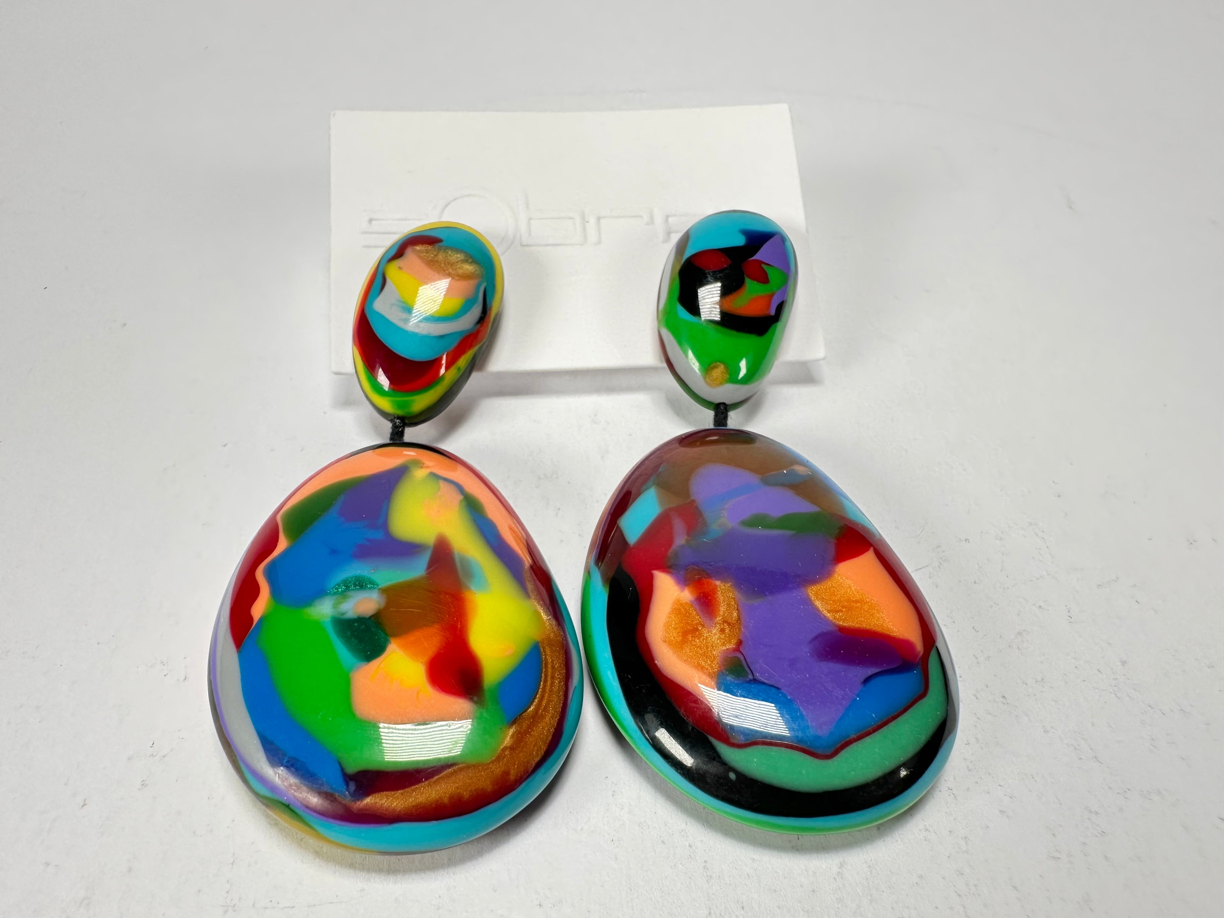 Sobral - Multi-Colour "Gabriele" Resin Earrings ( 003609 )