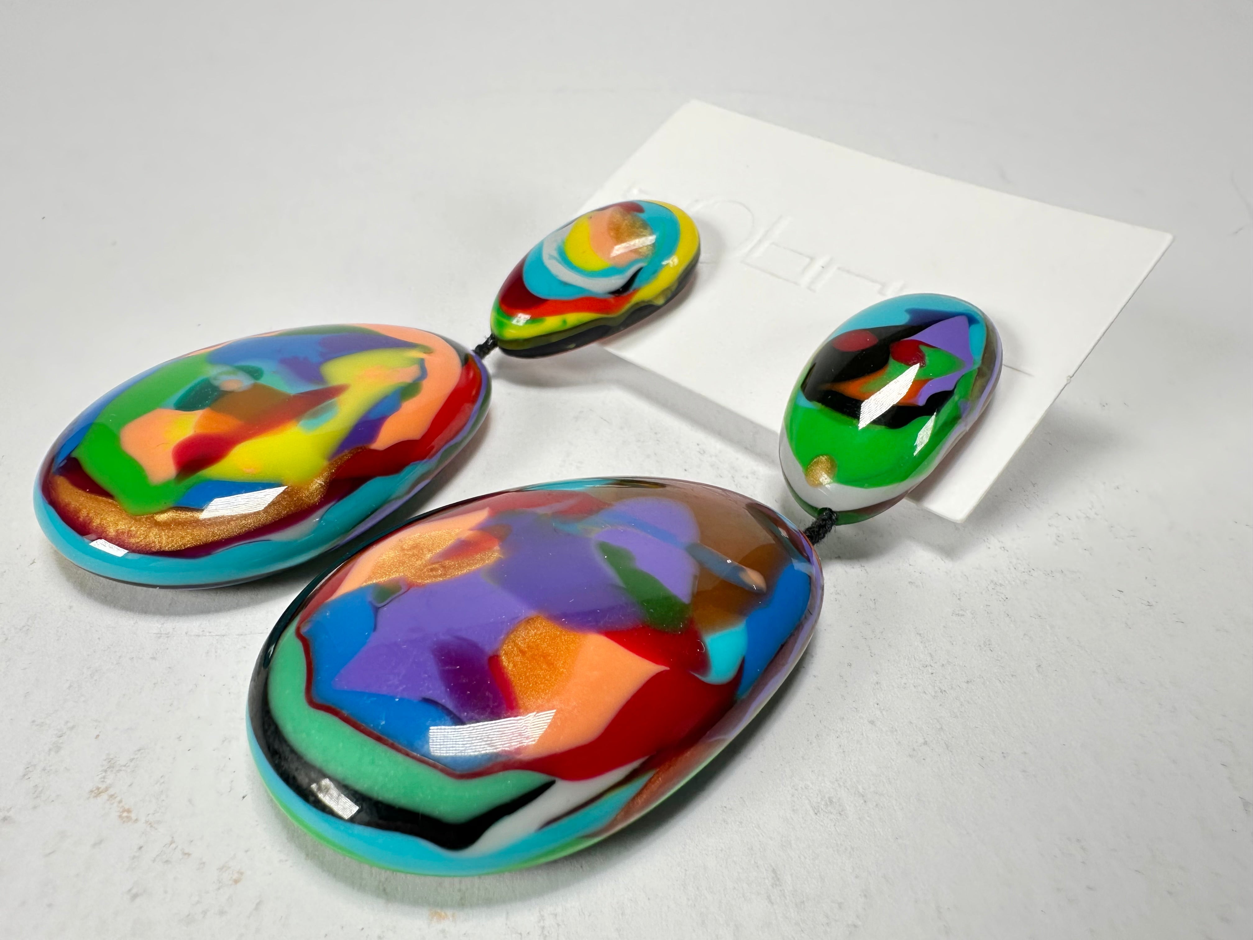 Sobral - Multi-Colour "Gabriele" Resin Earrings ( 003609 )