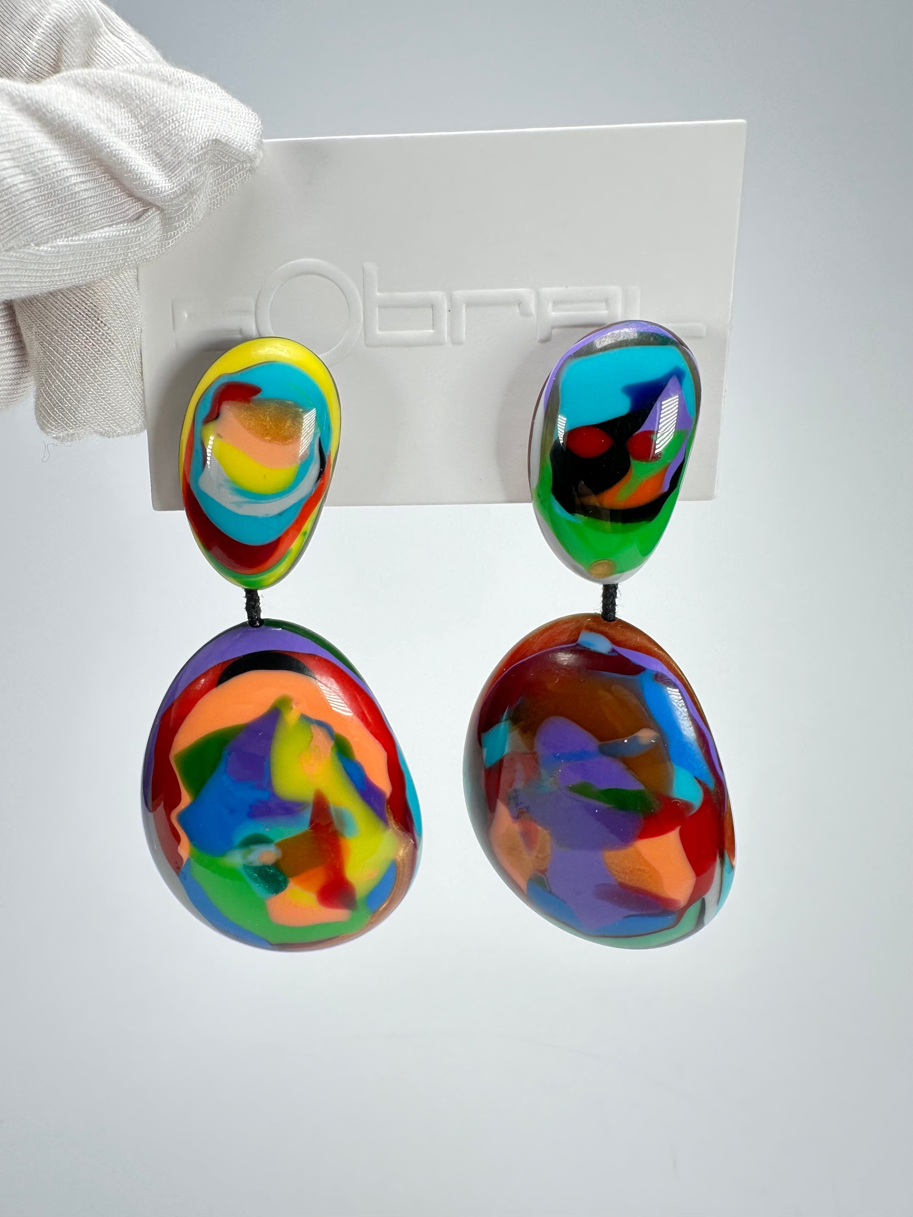 Sobral - Multi-Colour "Gabriele" Resin Earrings ( 003609 )