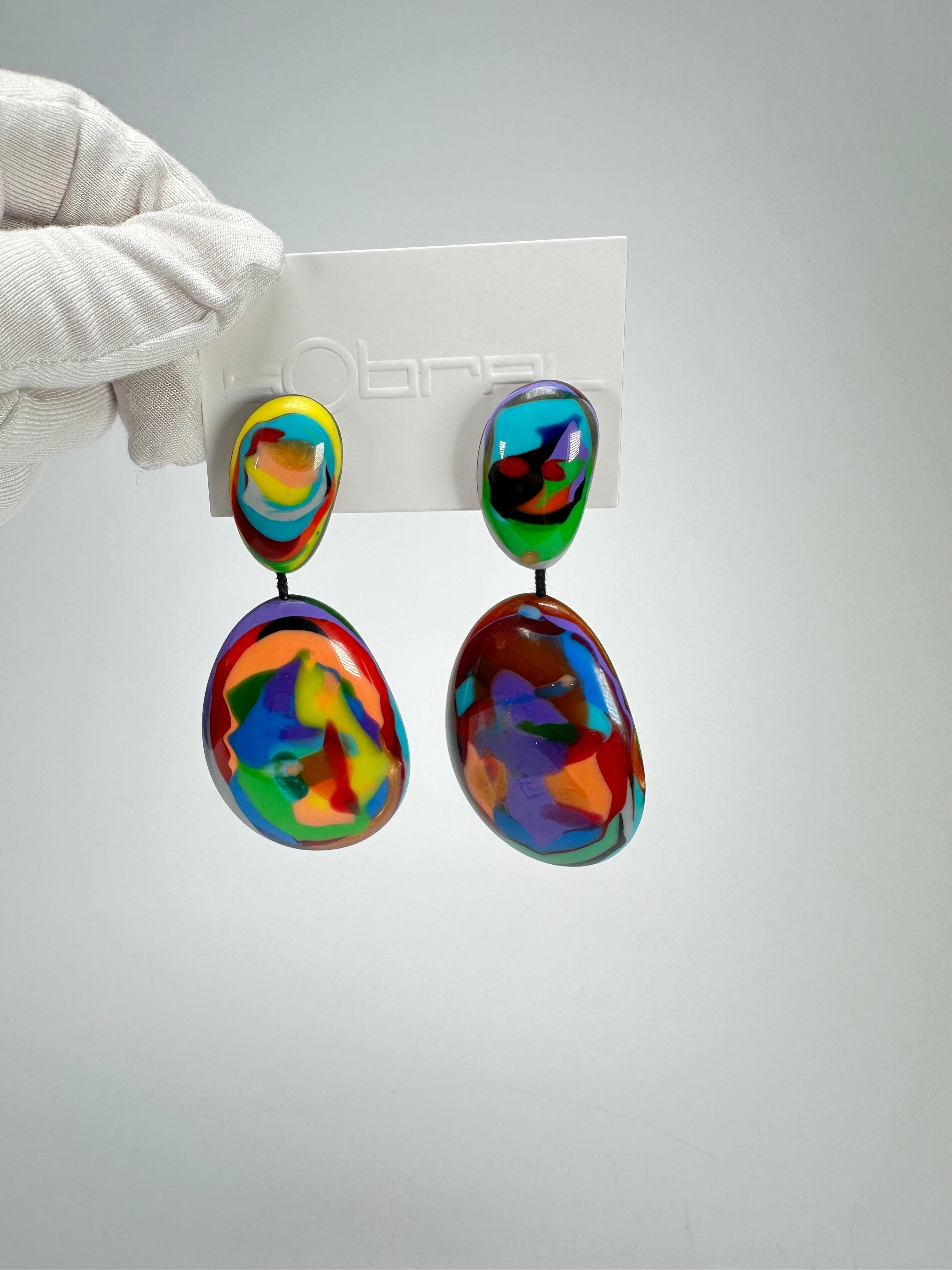 Sobral - Multi-Colour "Gabriele" Resin Earrings ( 003609 )