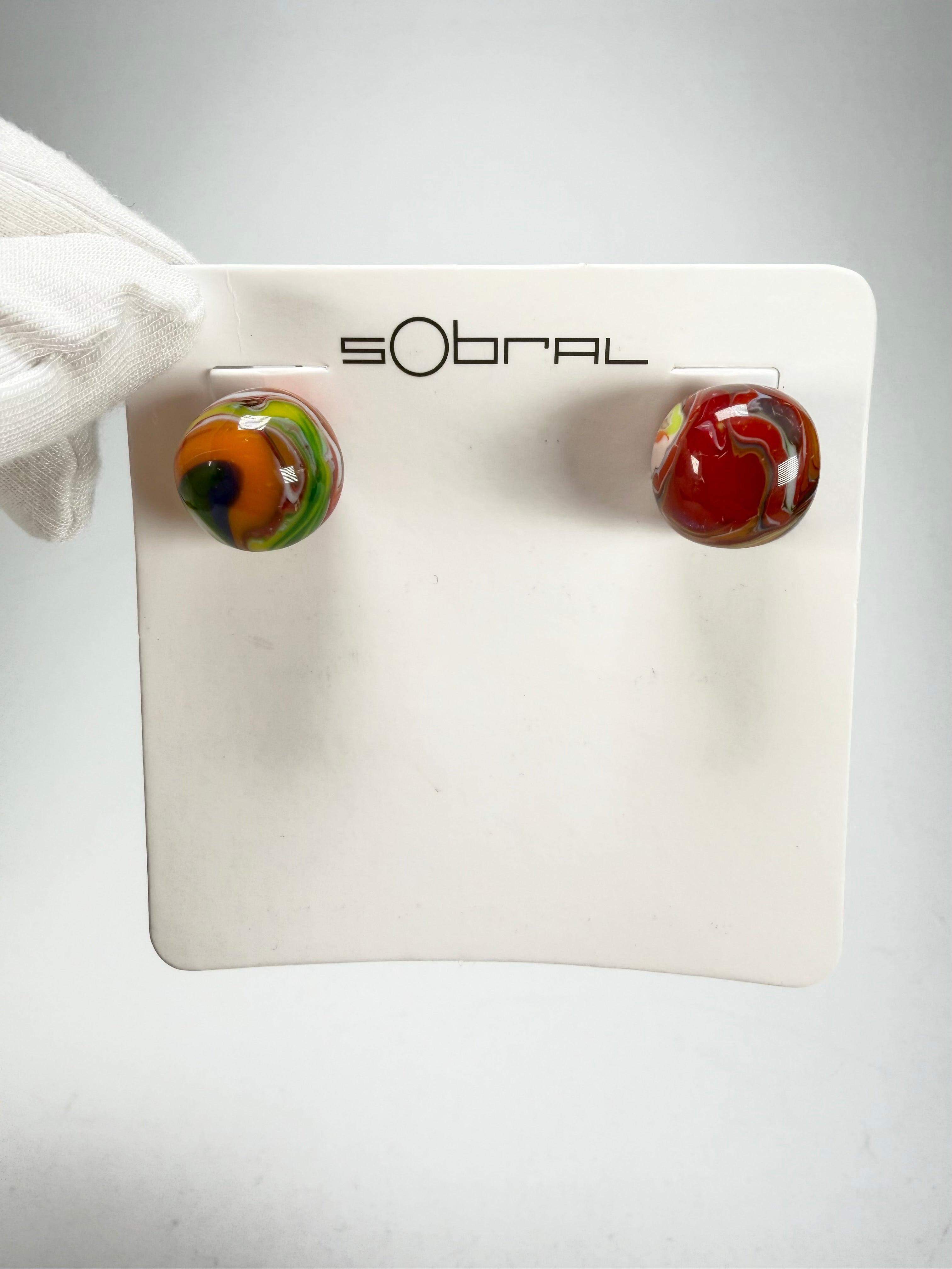 Sobral - Planets "Orbitalis" Pollock Resin Earrings ( 005456 )