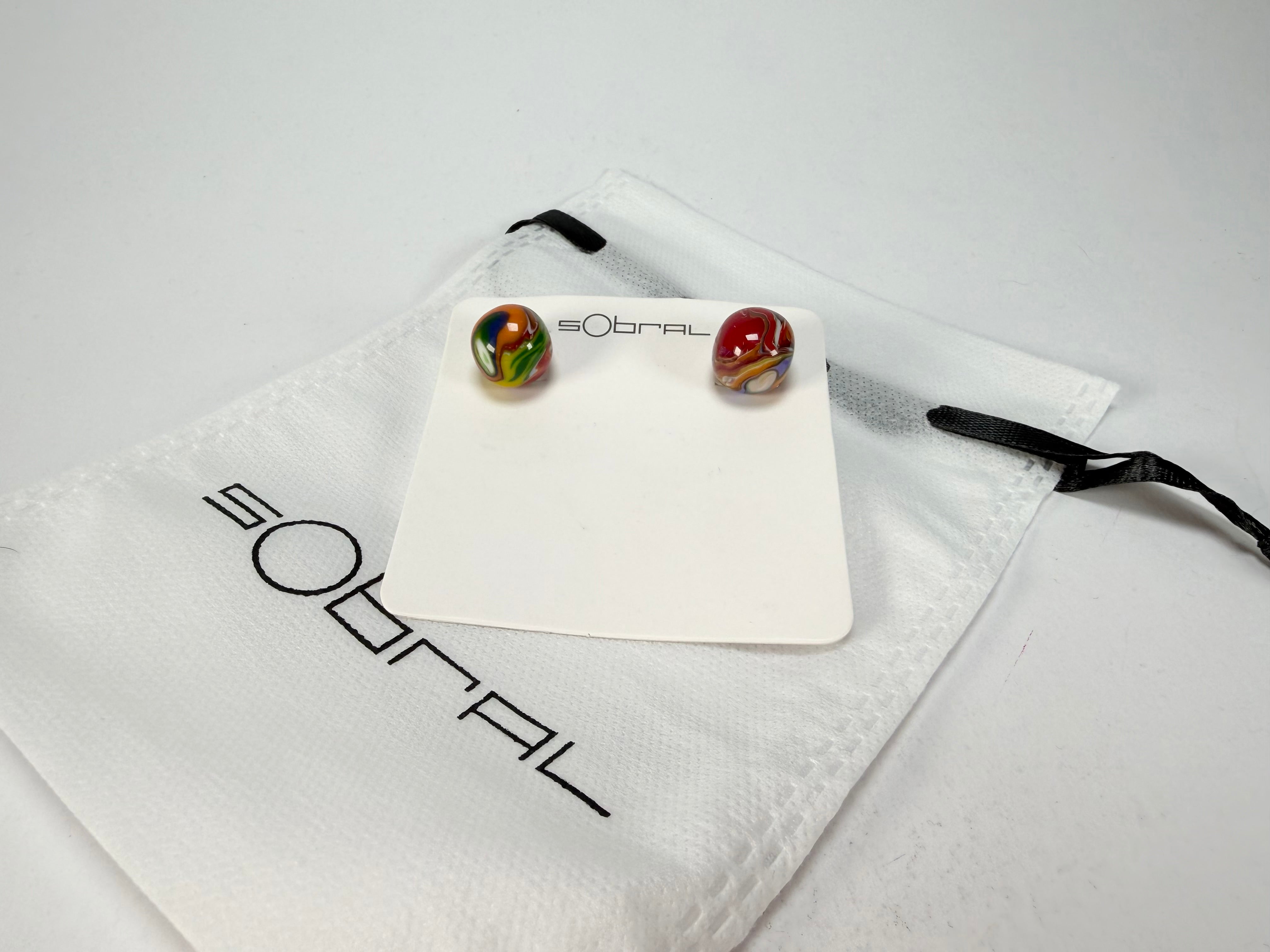 Sobral - Planets "Orbitalis" Pollock Resin Earrings ( 005456 )
