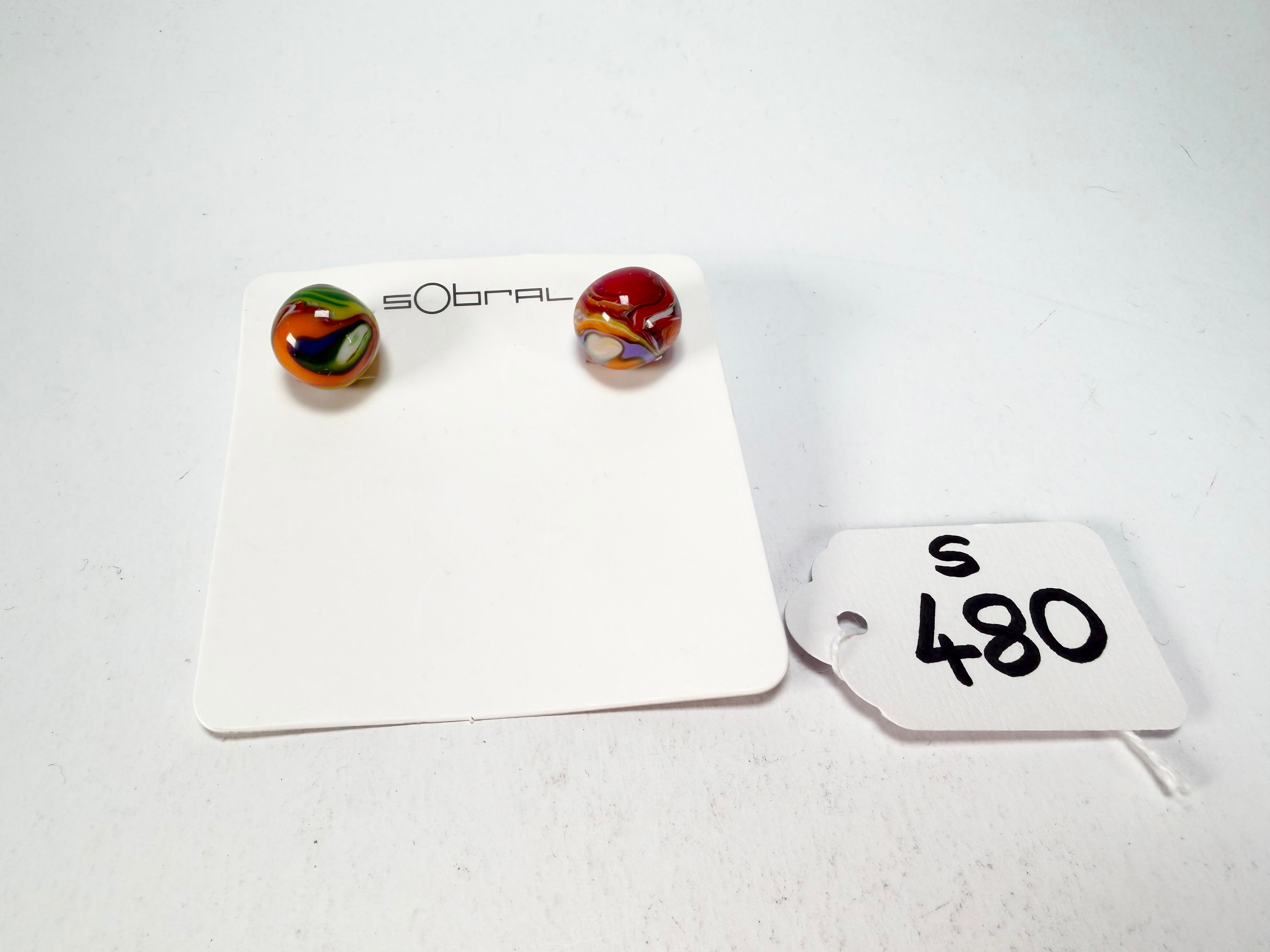 Sobral - Planets "Orbitalis" Pollock Resin Earrings ( 005456 )