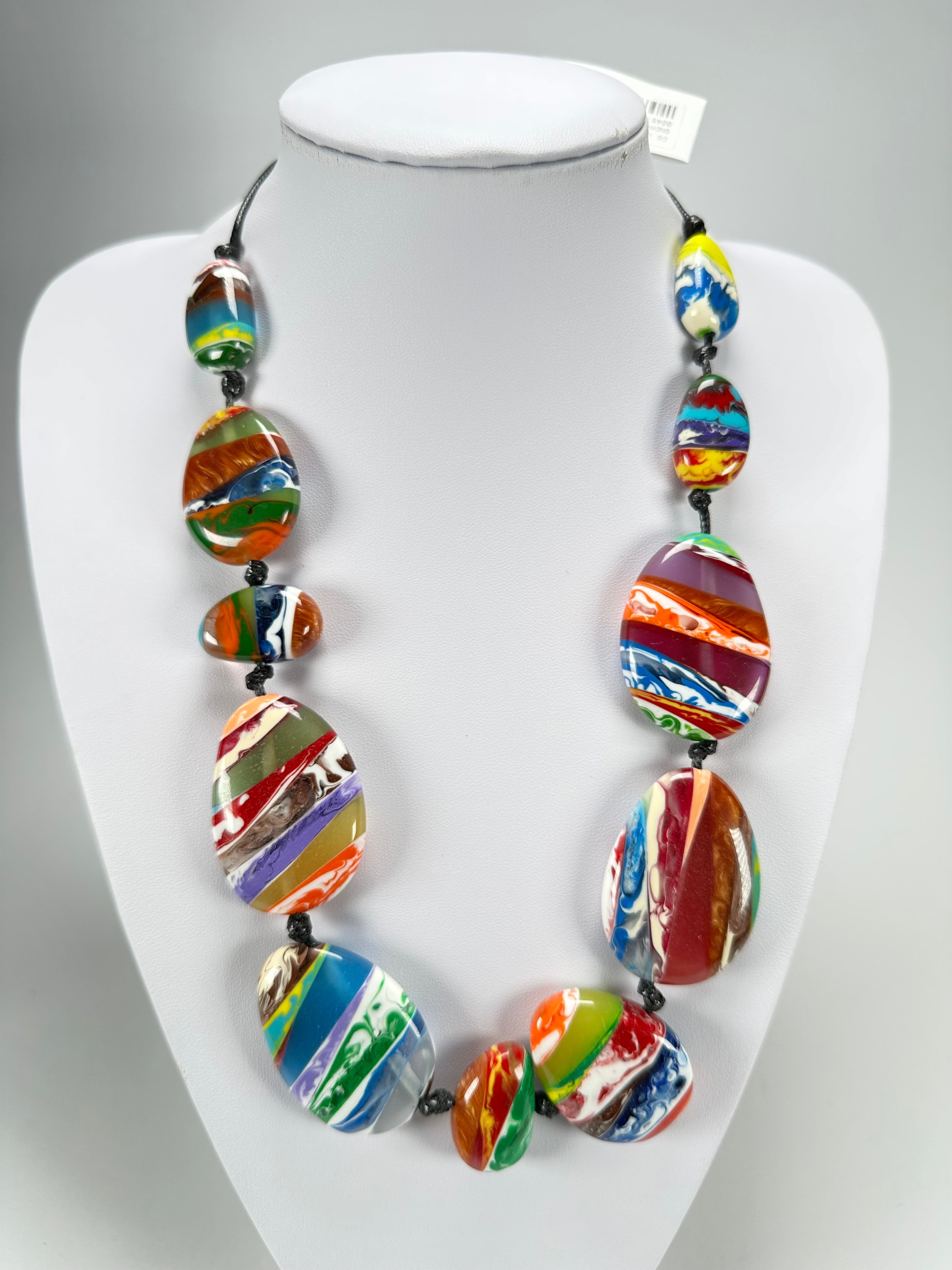 Sobral - Multi-Colour "Onda Lisi" Resin Necklace ( 004578 )