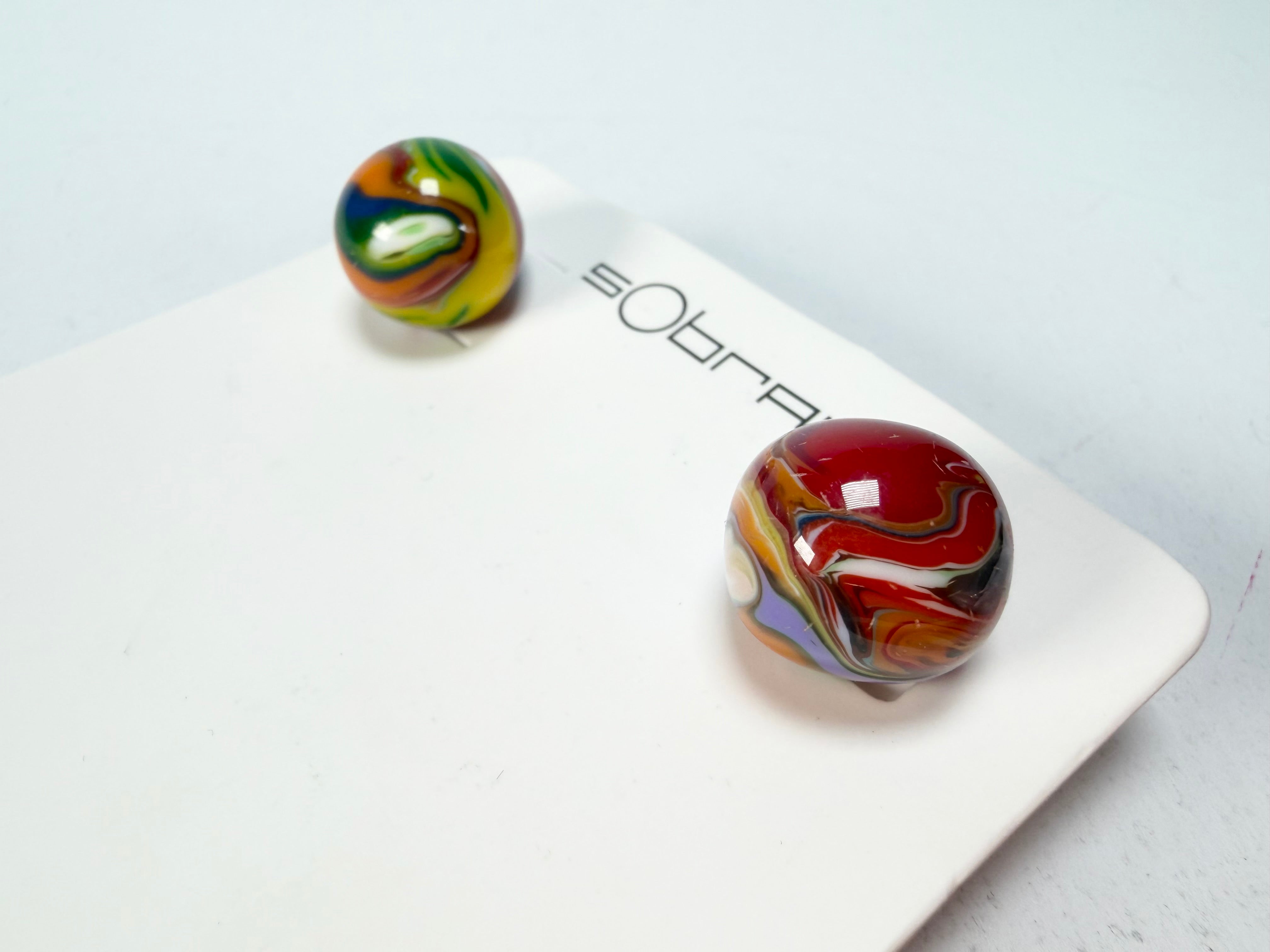 Sobral - Planets "Orbitalis" Pollock Resin Earrings ( 005456 )