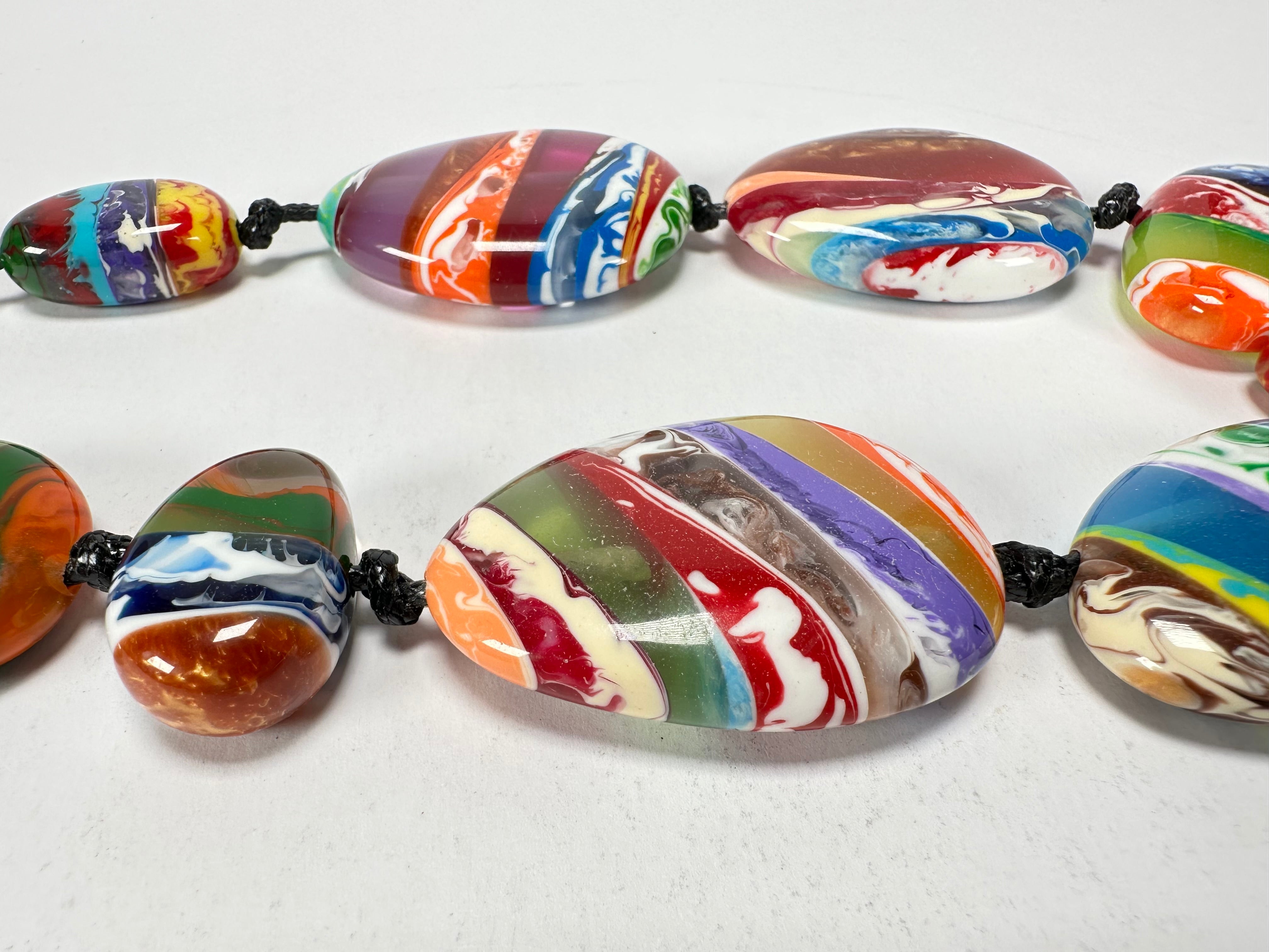 Sobral - Multi-Colour "Onda Lisi" Resin Necklace ( 004578 )