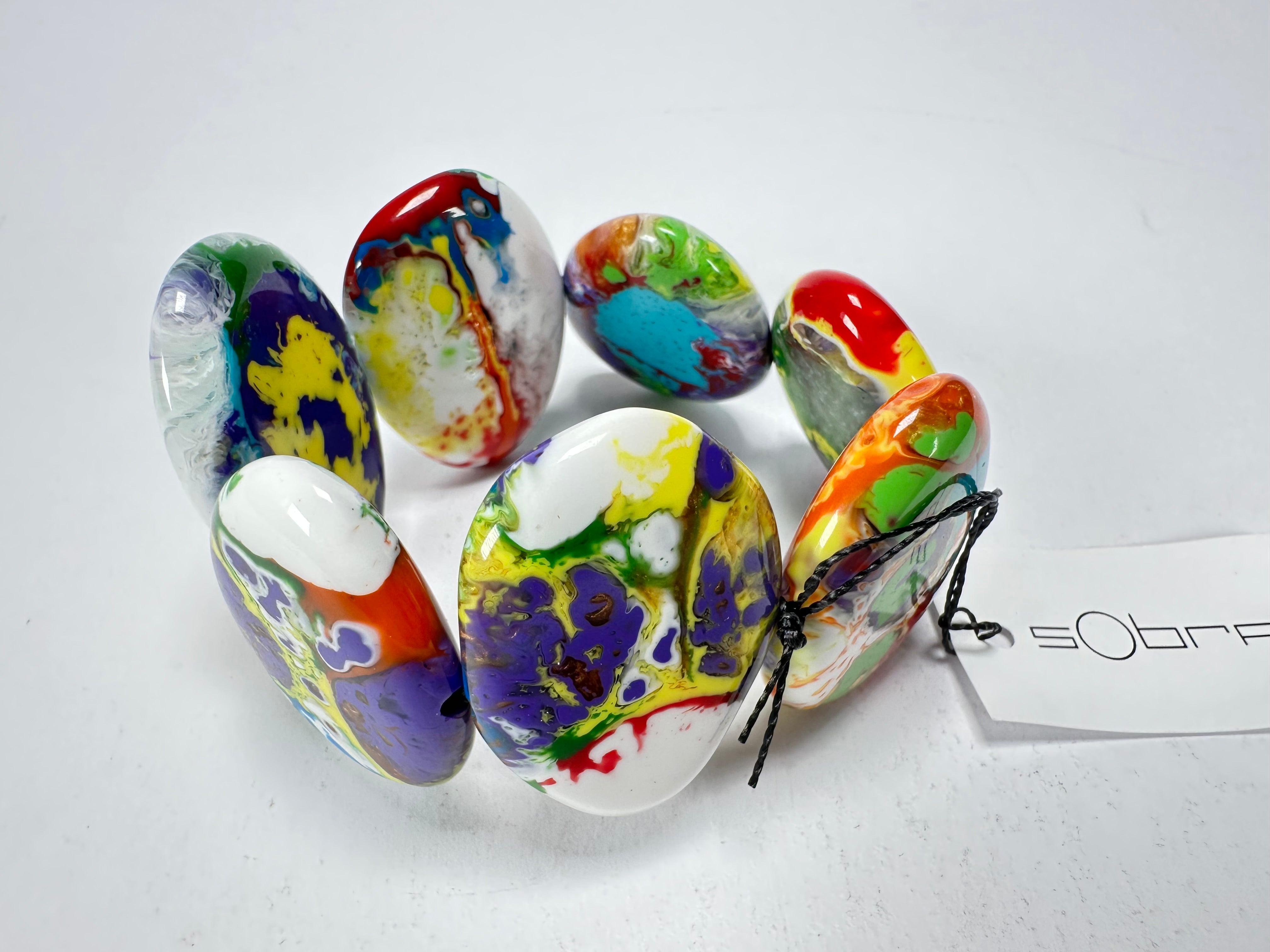 Sobral - Multi-Colour "Discs" Pollock Elasticated Resin Bracelet ( 000000 )