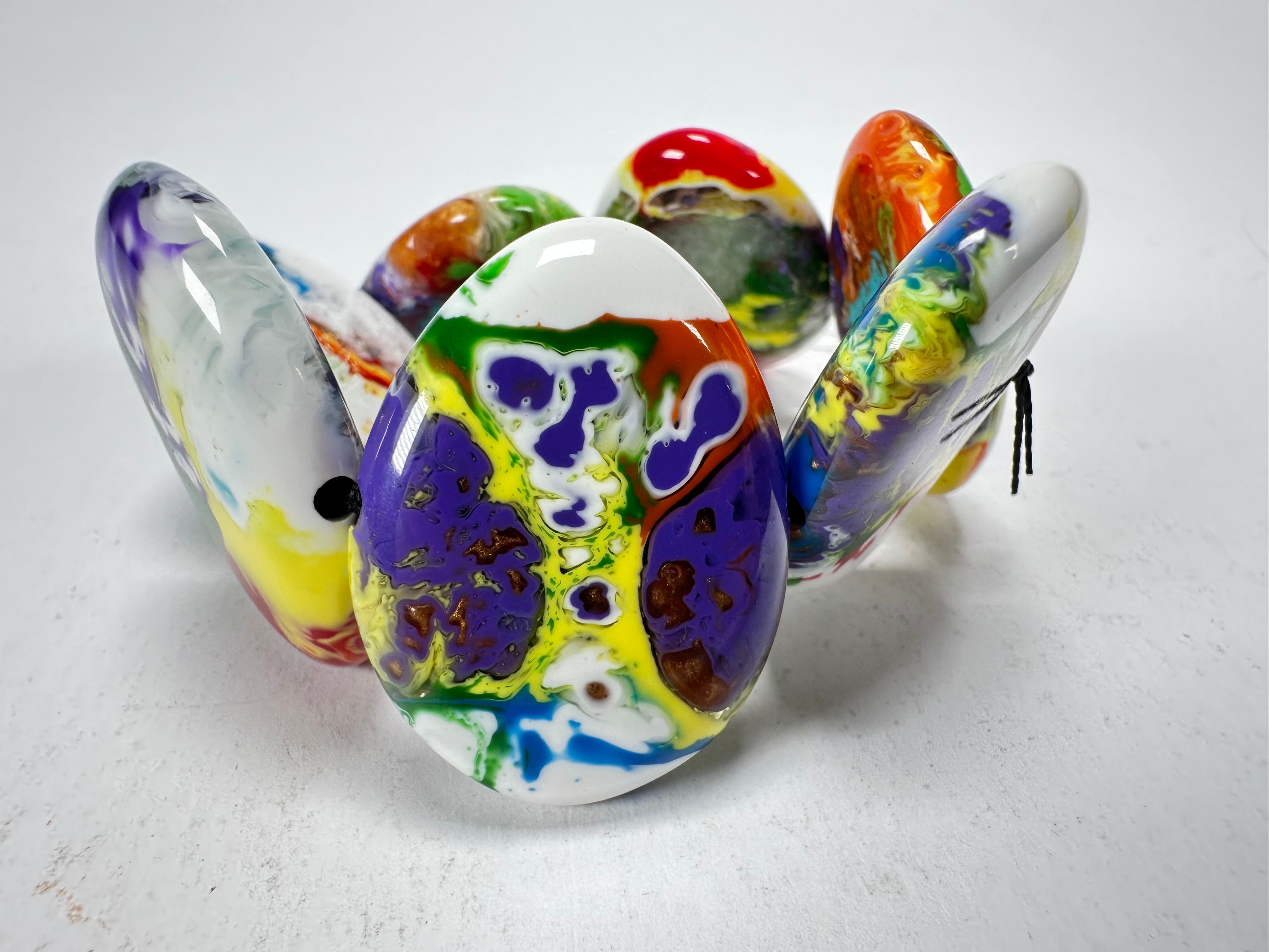 Sobral - Multi-Colour "Discs" Pollock Elasticated Resin Bracelet ( 000000 )