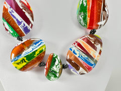 Sobral - Multi-Colour "Onda Lisi" Resin Necklace ( 004578 )