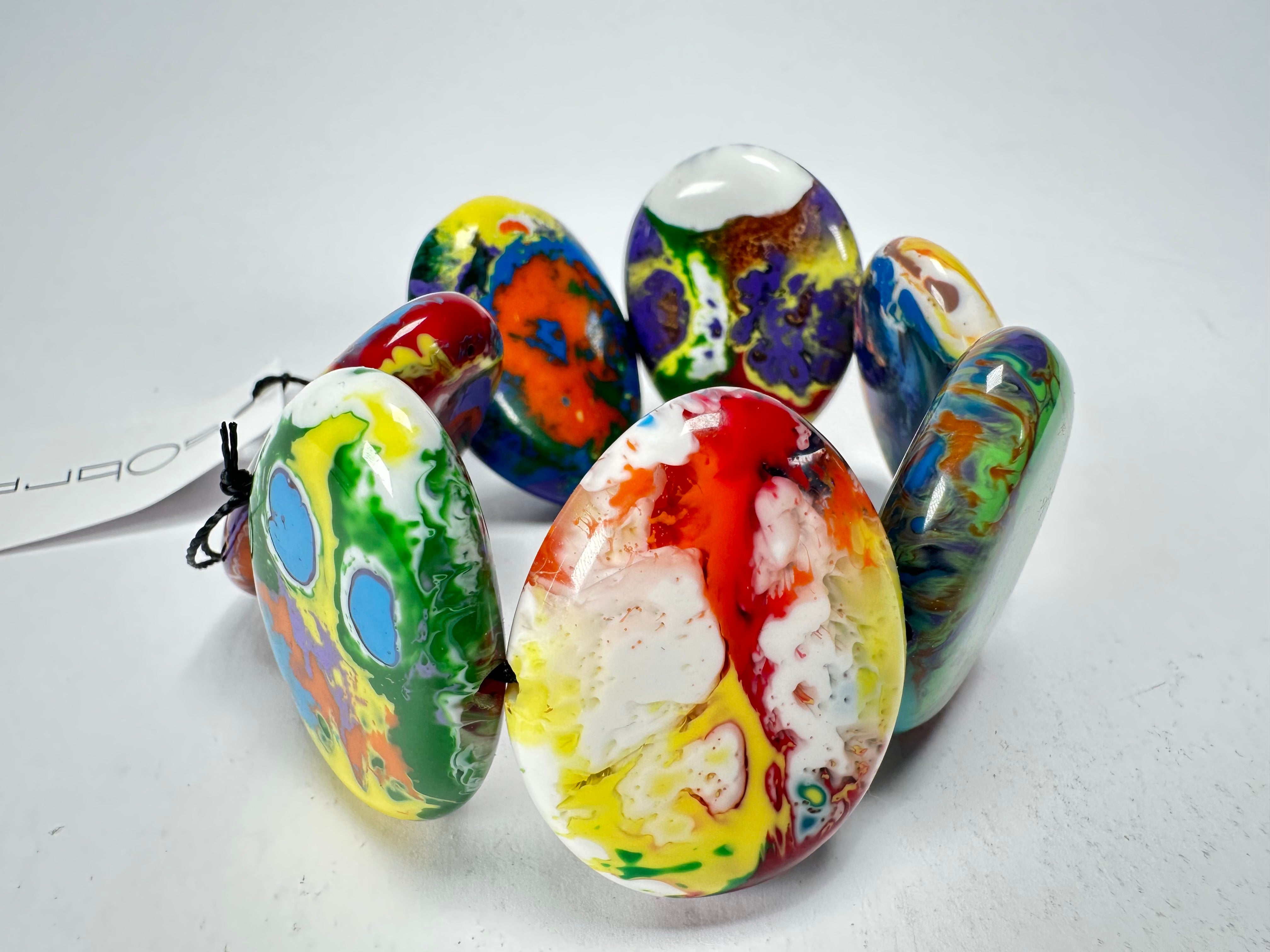 Sobral - Multi-Colour "Discs" Pollock Elasticated Resin Bracelet ( 000000 )