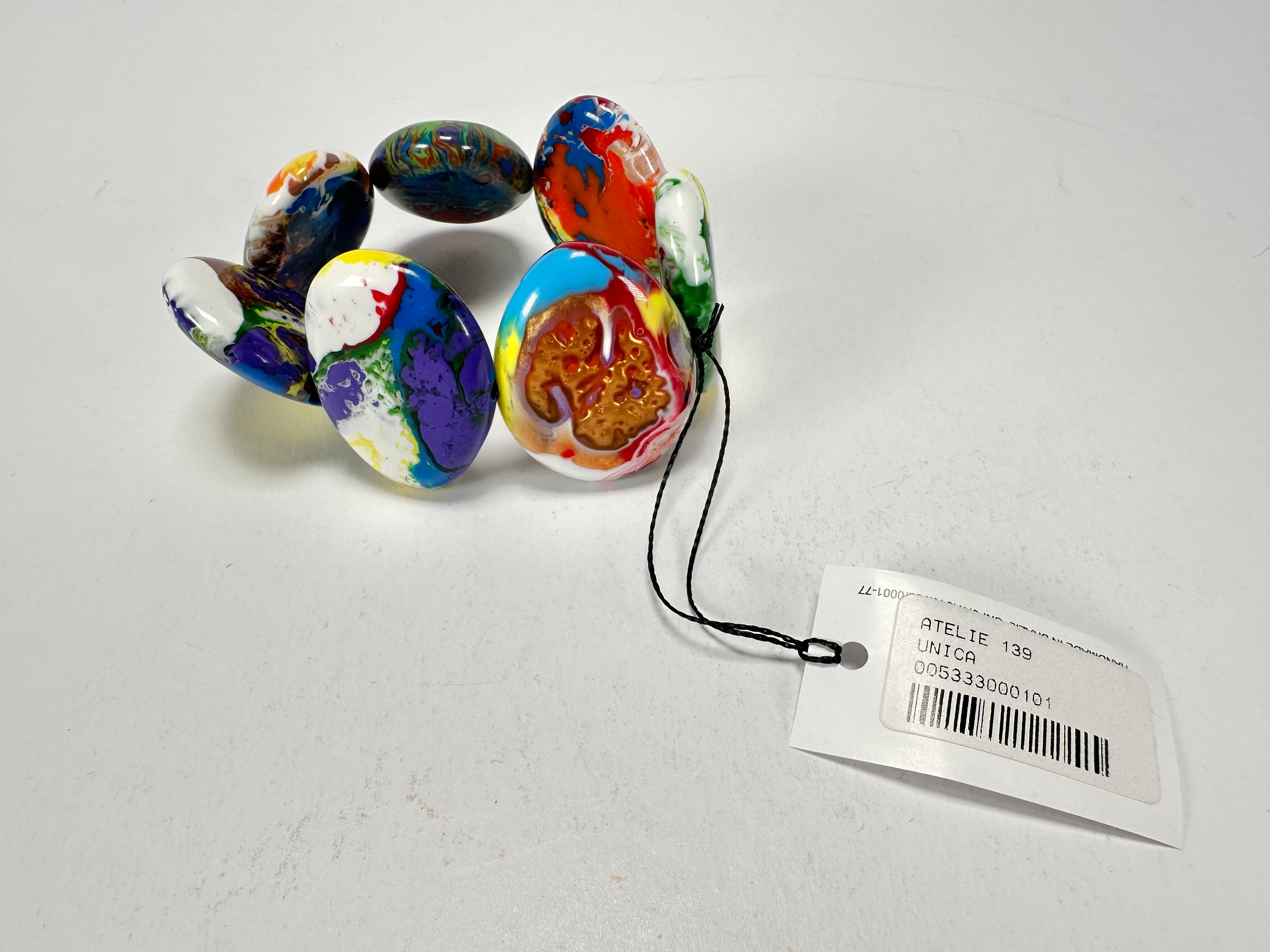 Sobral - Multi-Colour "Discs" Pollock Elasticated Resin Bracelet ( 000000 )