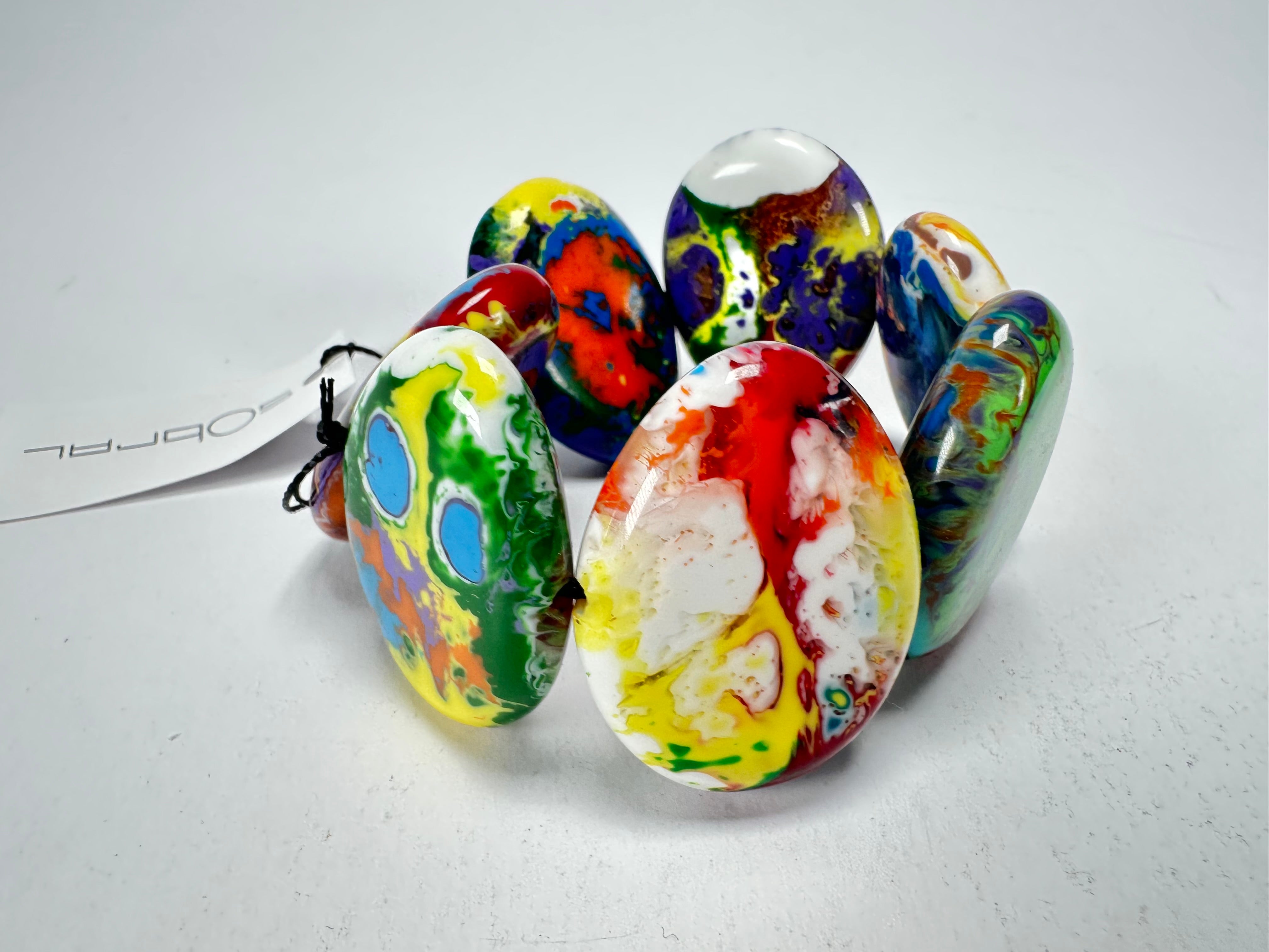 Sobral - Multi-Colour "Discs" Pollock Elasticated Resin Bracelet ( 000000 )