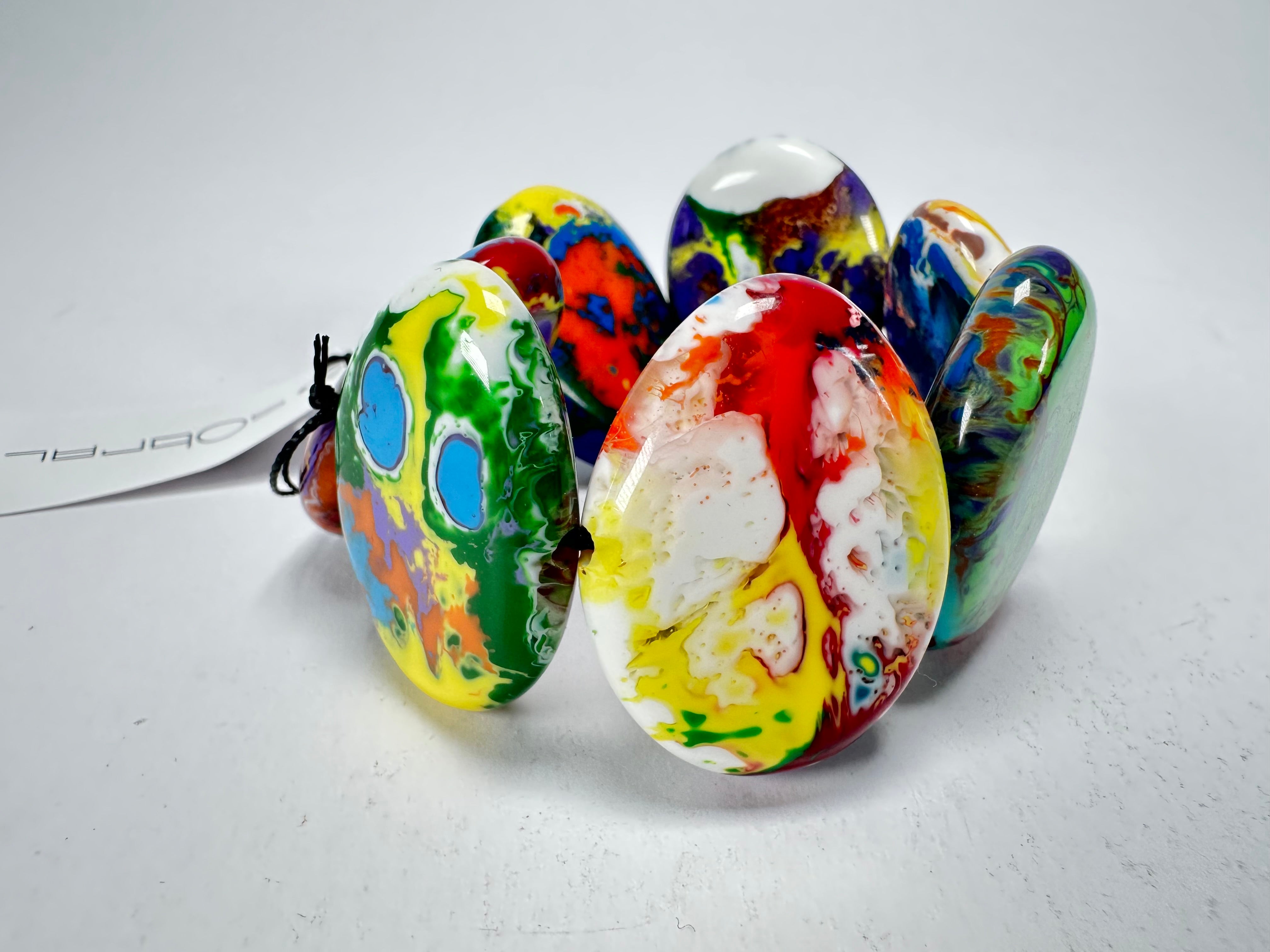 Sobral - Multi-Colour "Discs" Pollock Elasticated Resin Bracelet ( 000000 )